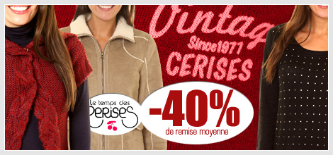 40% de remise moyenne sur Le Temps des Cerises