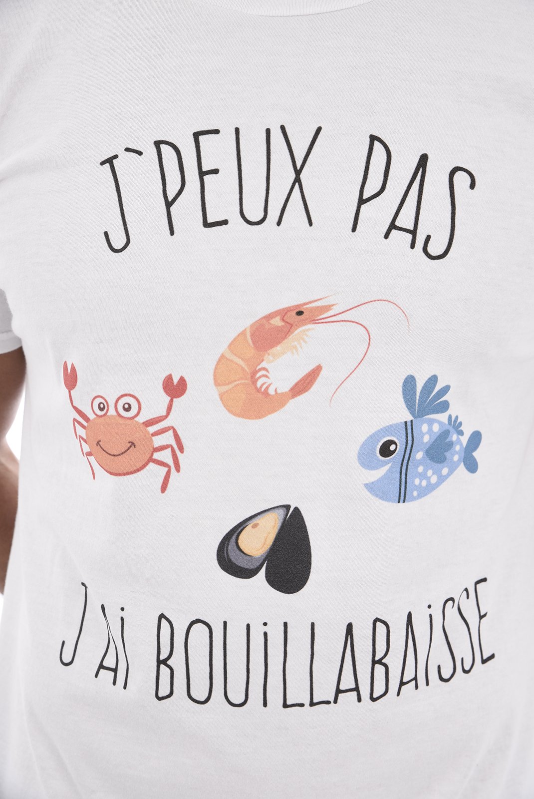 Tee-shirts  Les Tricolores J'PEUX PAS J'AI BOUILLABAISSE BLANC
