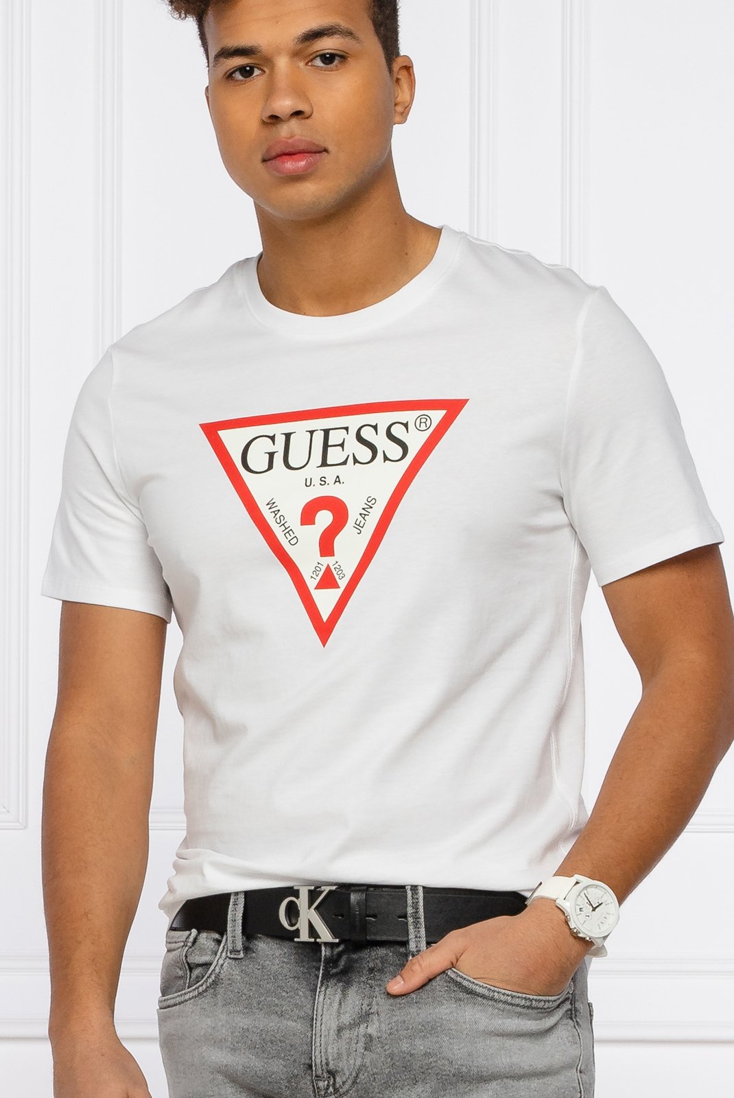 T-S manches courtes  Guess jeans M1RI71 I3Z11 G011 Pure White