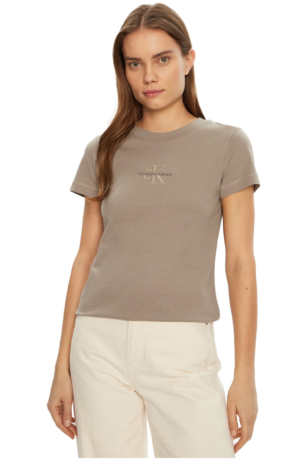 Tee shirt  Calvin klein J20J223563 PFW Taupe Gray