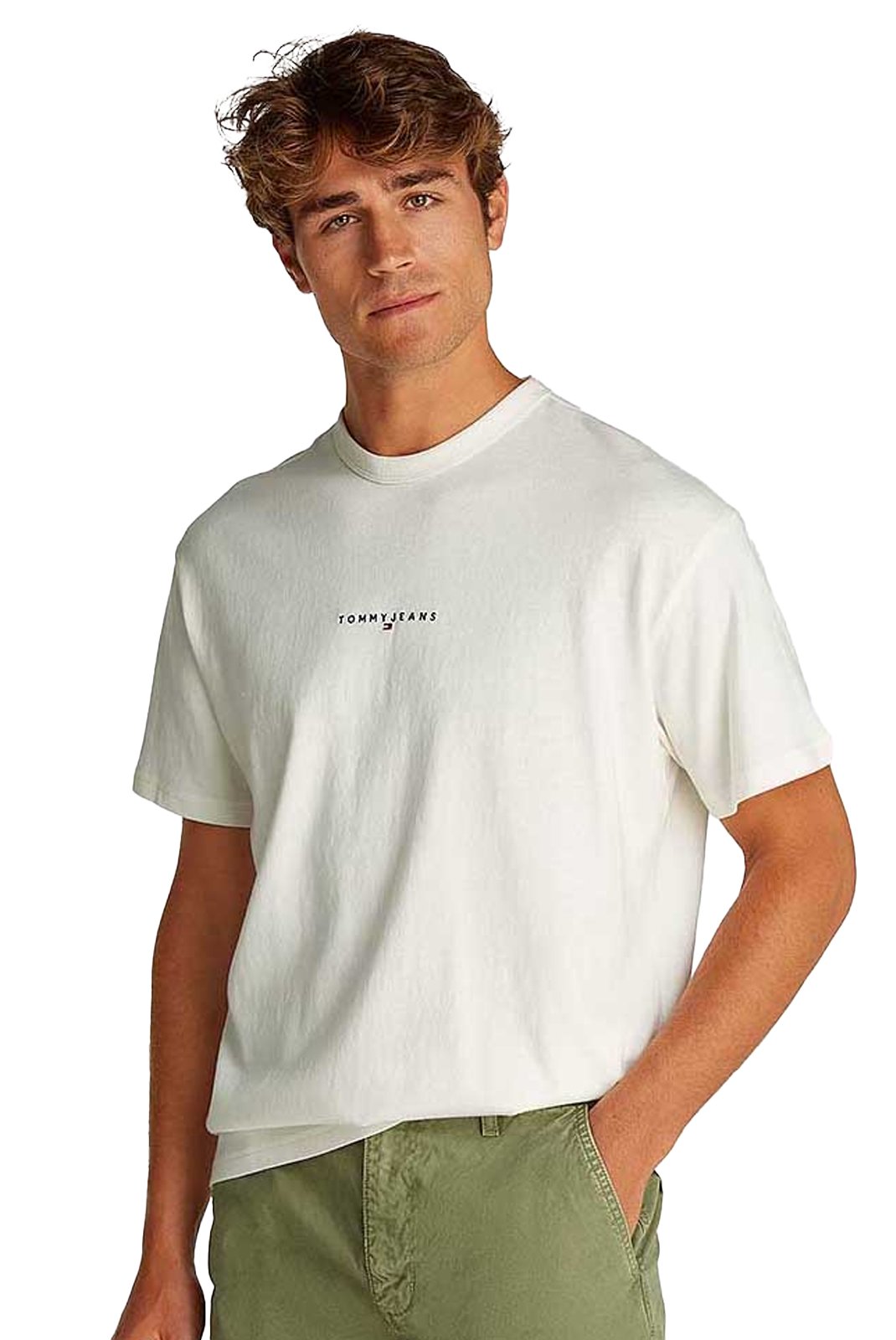 T-S manches courtes  Tommy Jeans DM0DM21110 YBL Ecru
