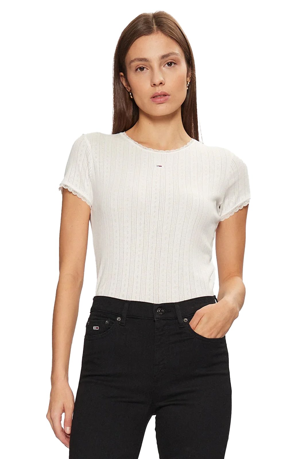 Tee shirt  Tommy Jeans DW0DW19493 YBL Ecru