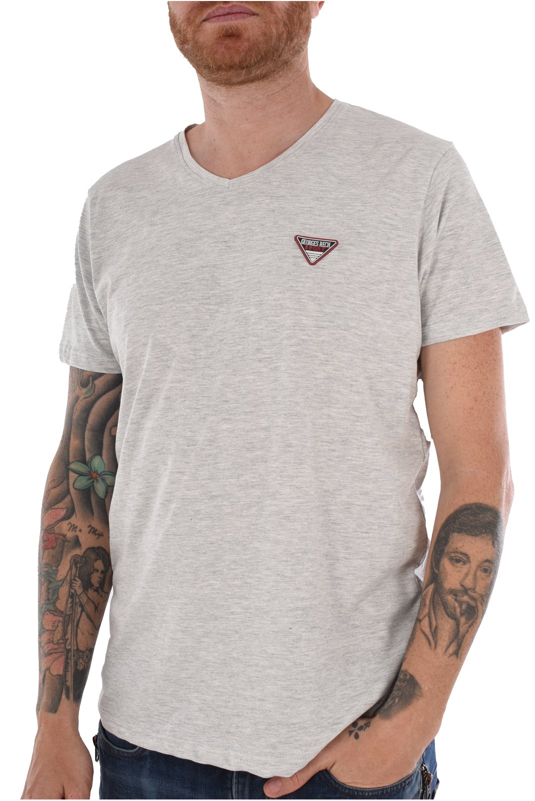 T-S manches courtes  Georges Rech TOMY-GR GREY MEL