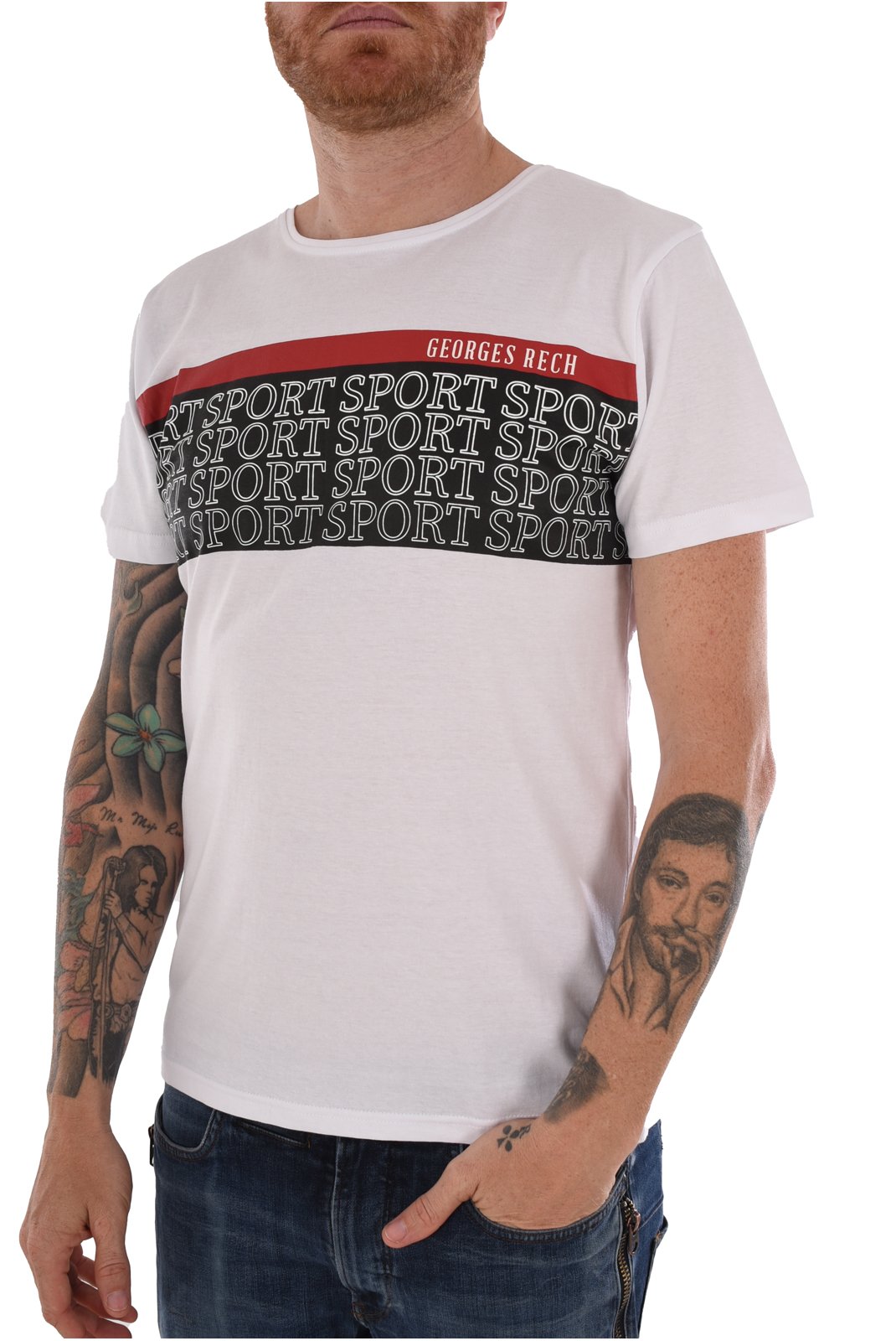 T-S manches courtes  Georges Rech GRT-6 WHITE