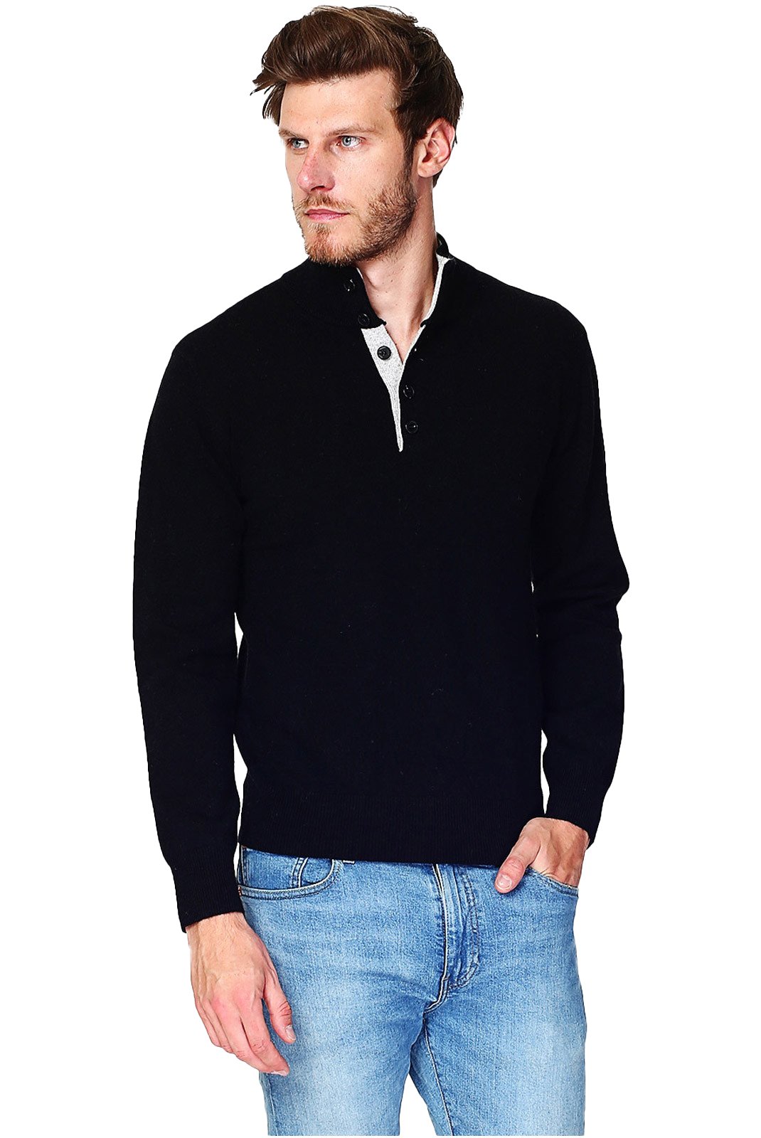 Pulls  Le Cachemire français CF-91_NOIR Noir