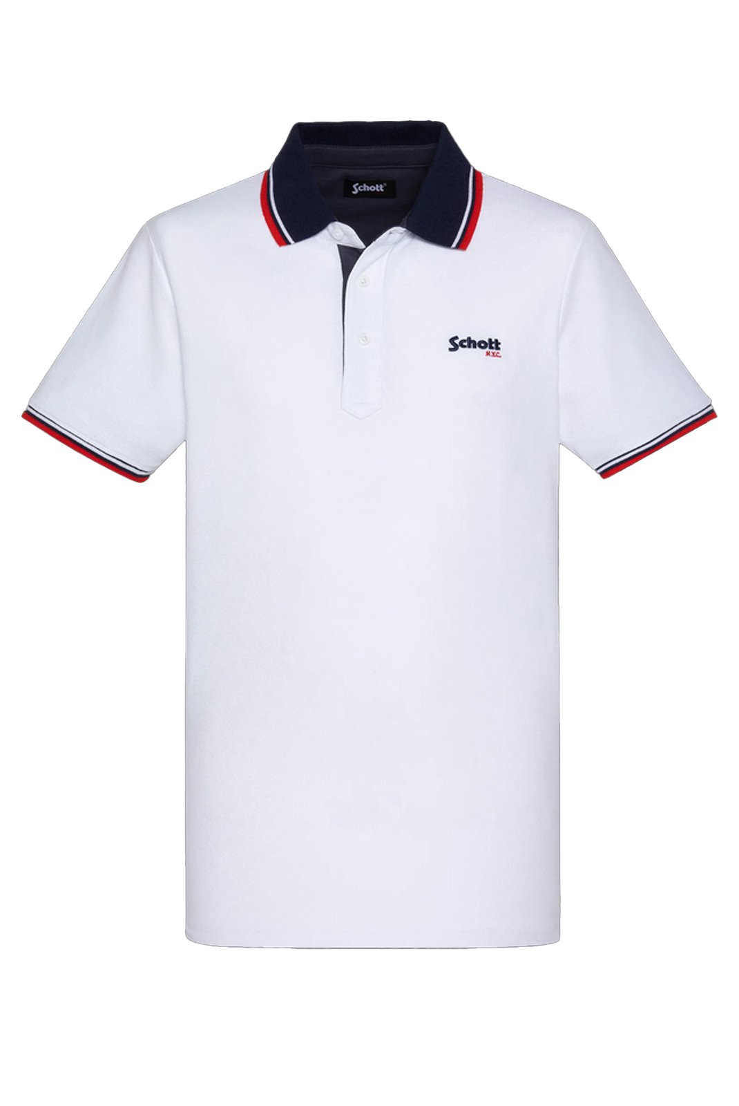 Polos manches courtes  Schott PSHARBOUR WHITE