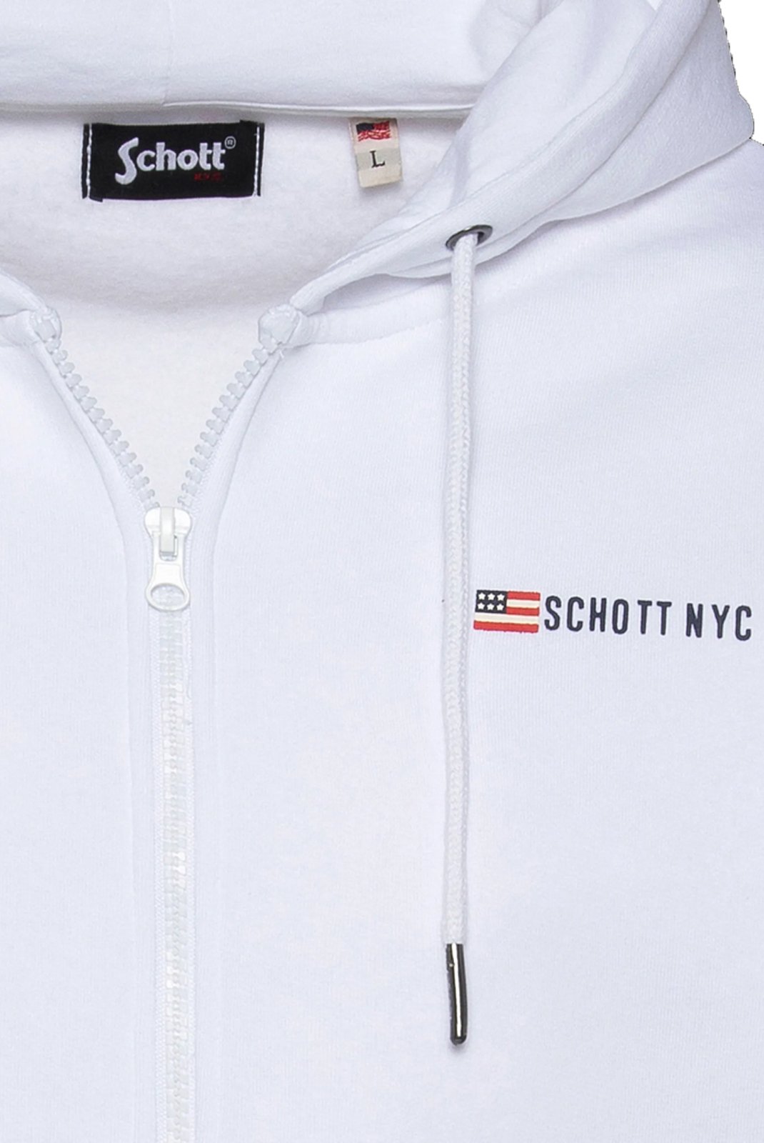Sweats zippés  Schott SWHZFLAG WHITE