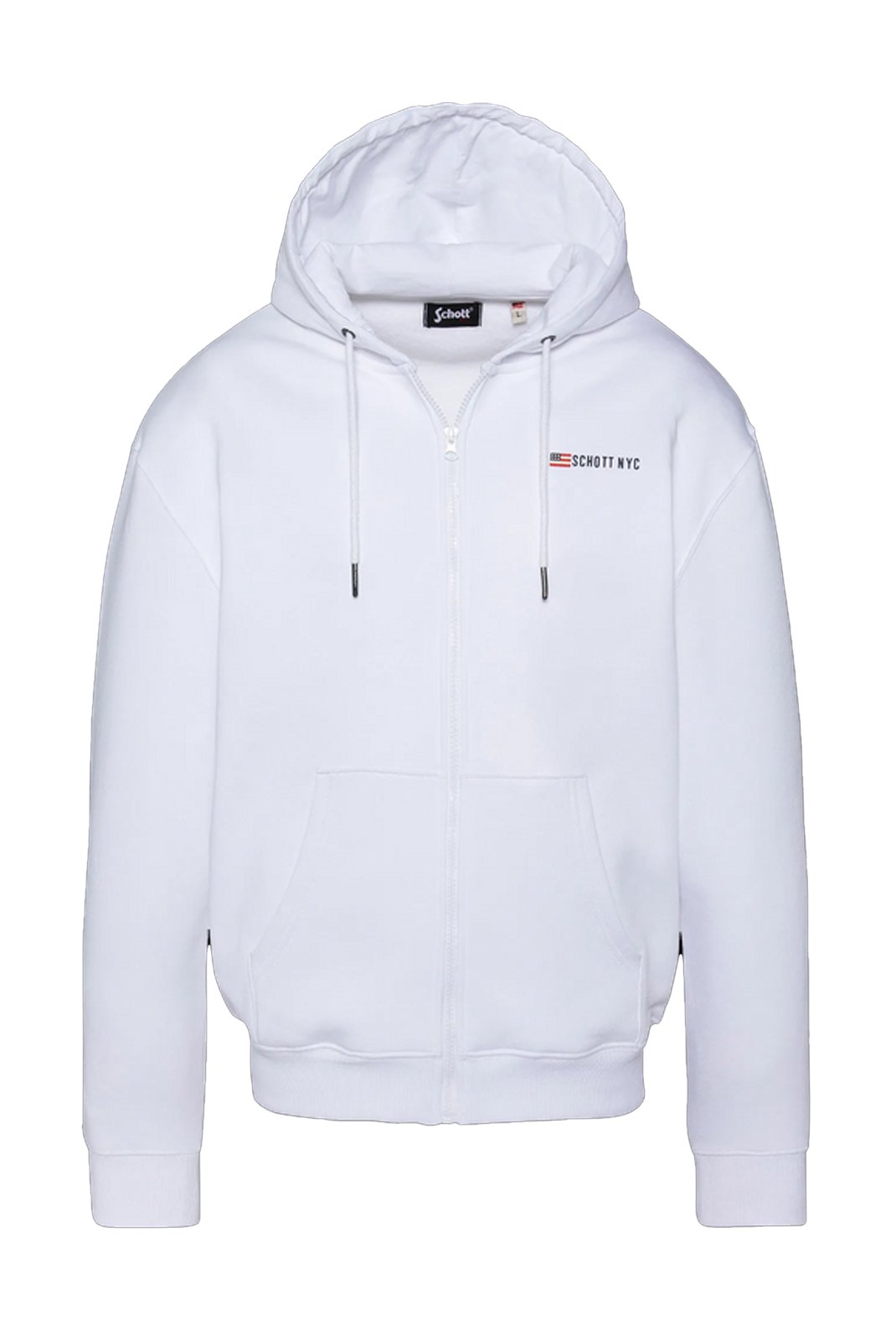 Sweats zippés  Schott SWHZFLAG WHITE