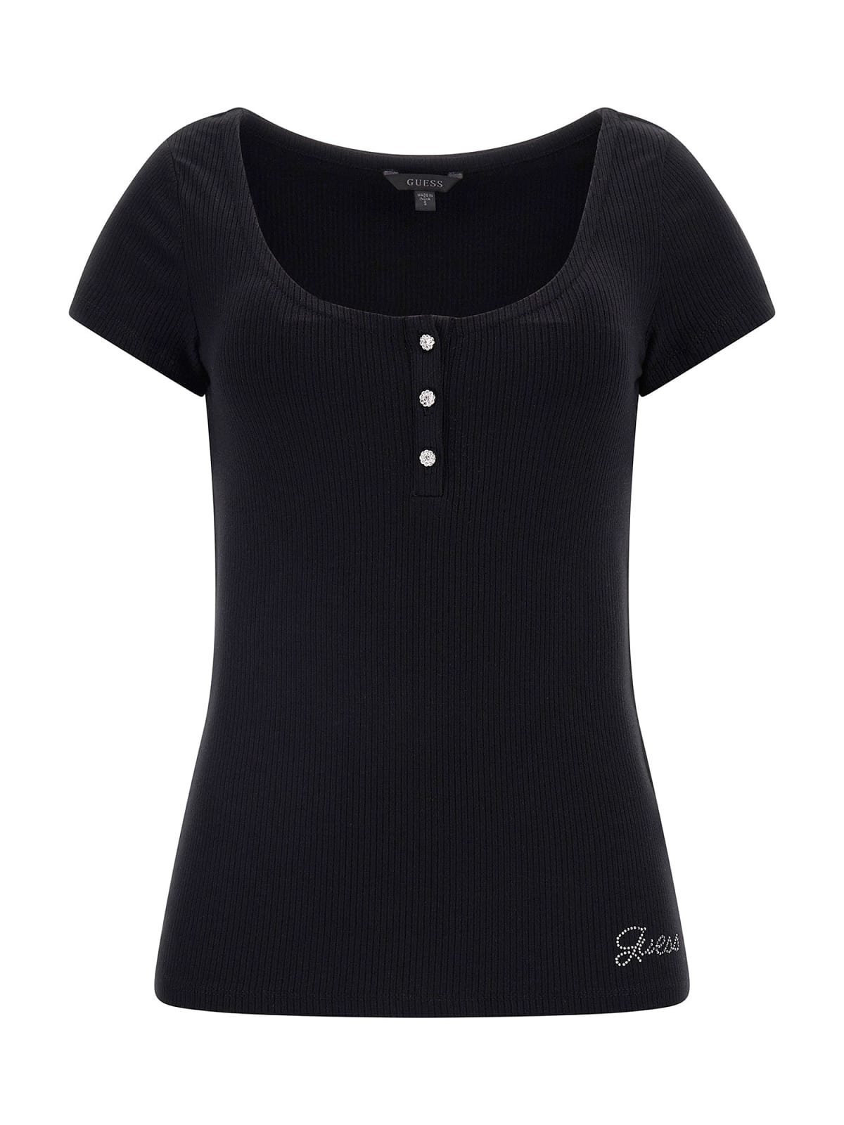 Tee shirt  Guess jeans W2YP24 KBCO2 JBLK Jet Black A996