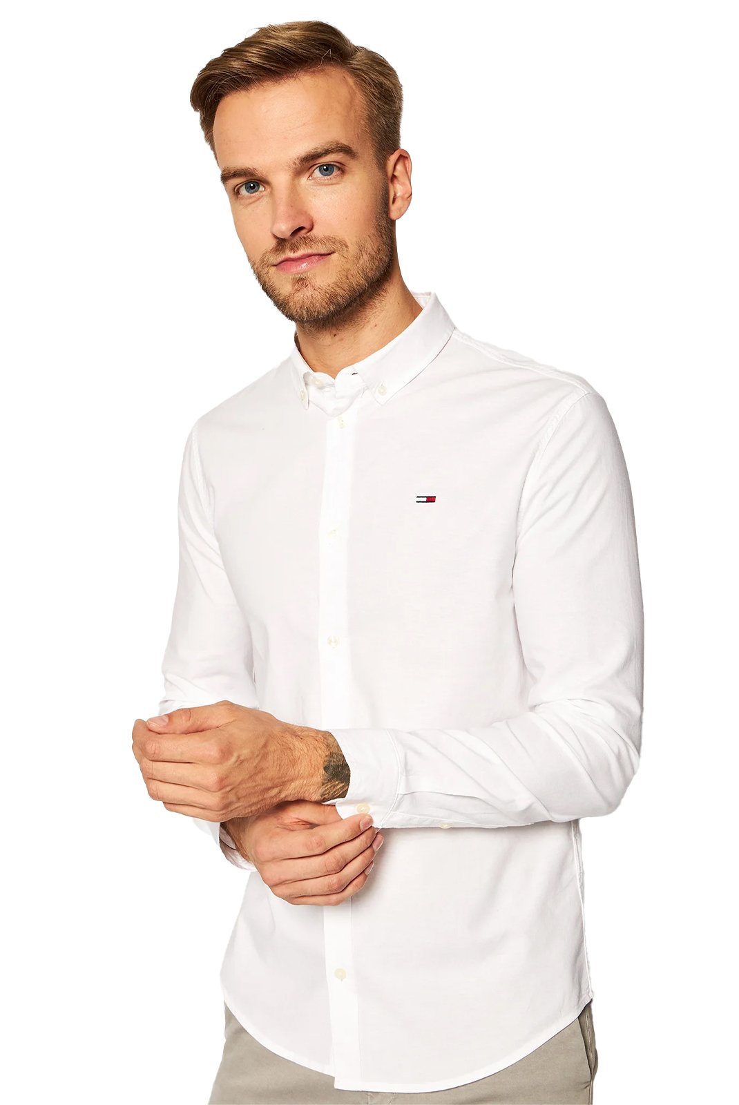 Chemises manches longues  Tommy Jeans DMODM09594 101 blanc