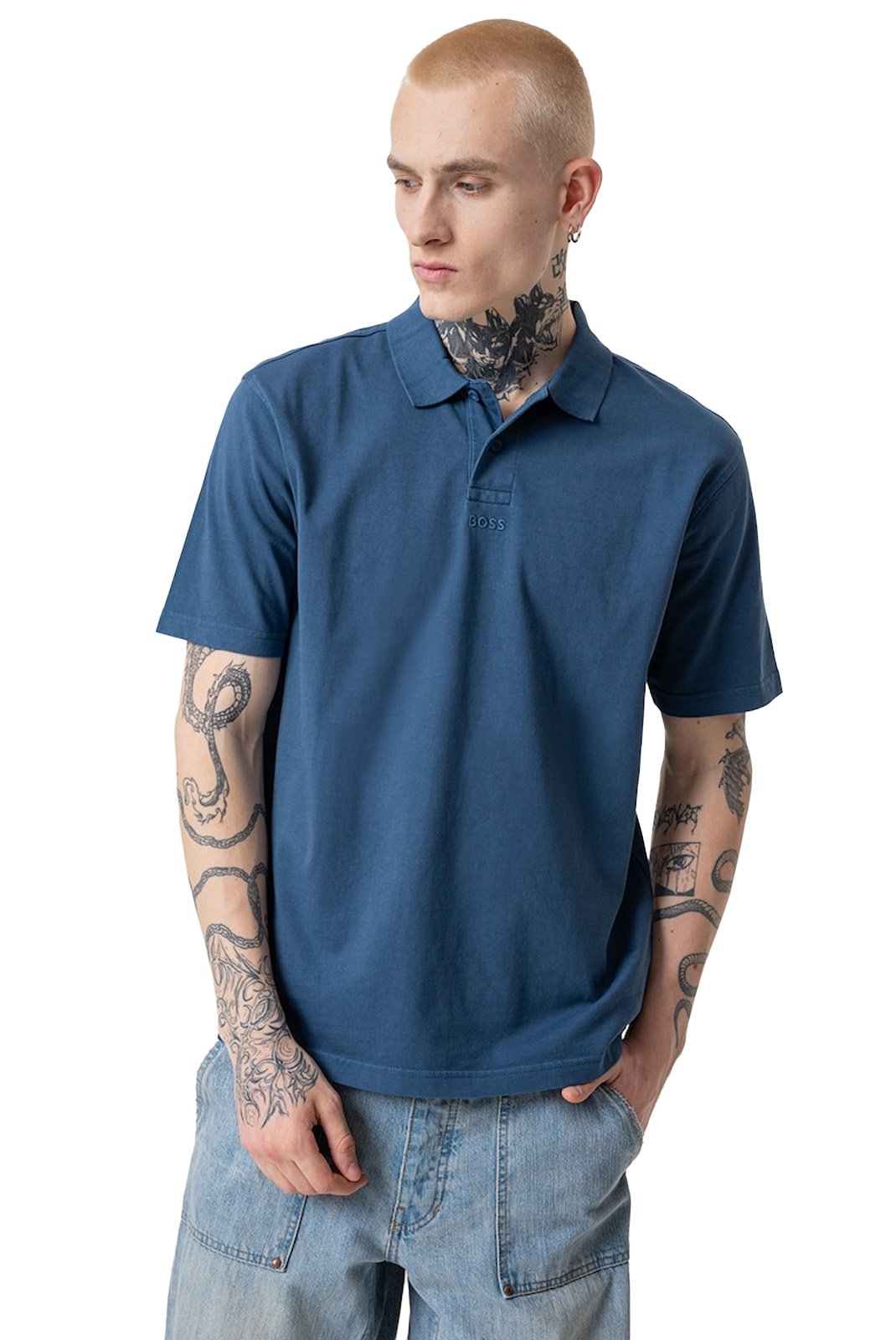 Polos manches courtes  Hugo boss 50519740 466 Open Blue