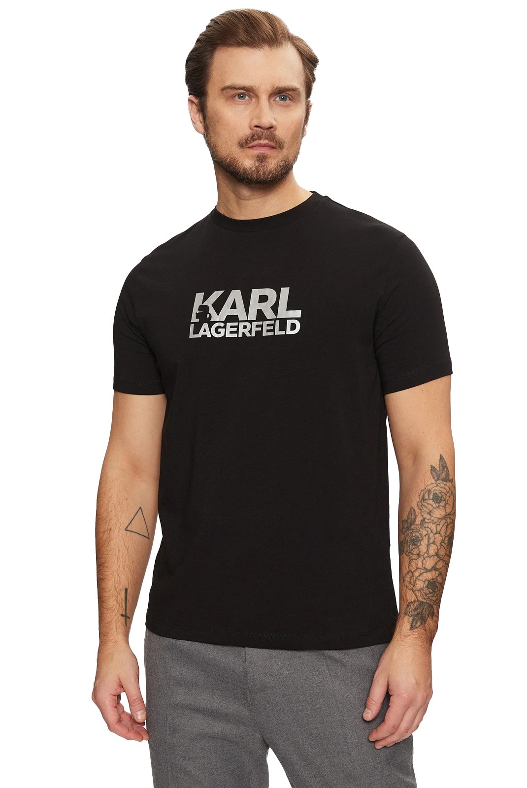 T-S manches courtes  Karl lagerfeld 755087 551235 910 BLACK SILVER