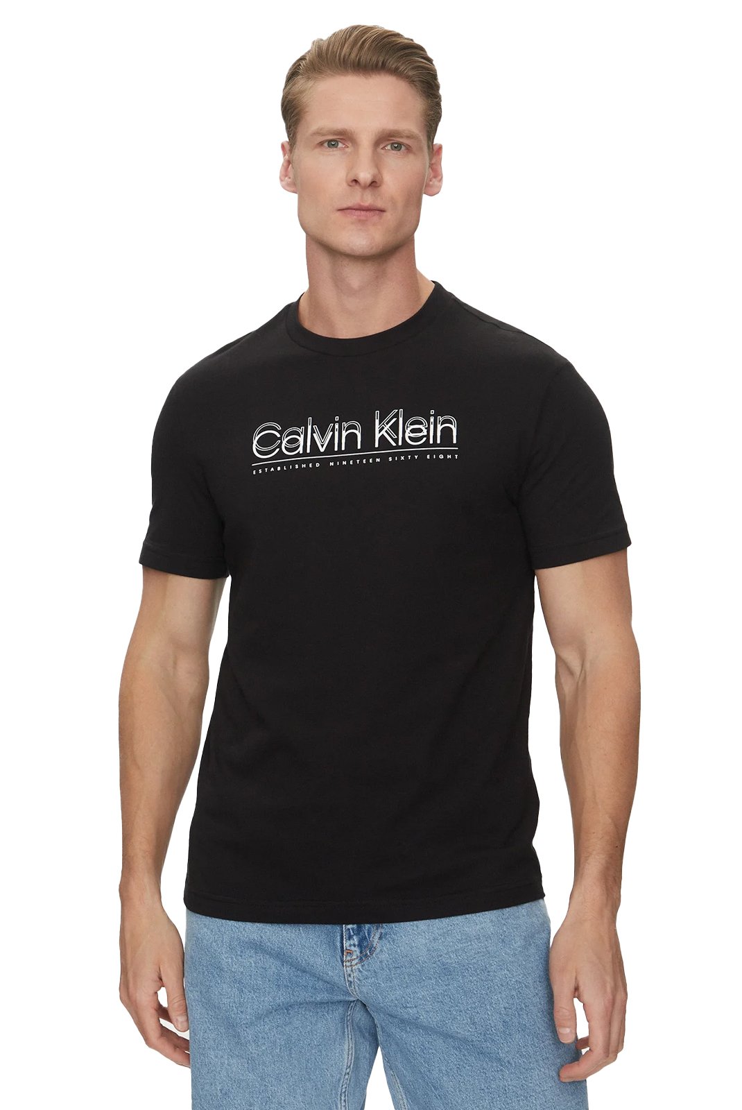 T-S manches courtes  Calvin klein K10K114149 BEH Ck Black
