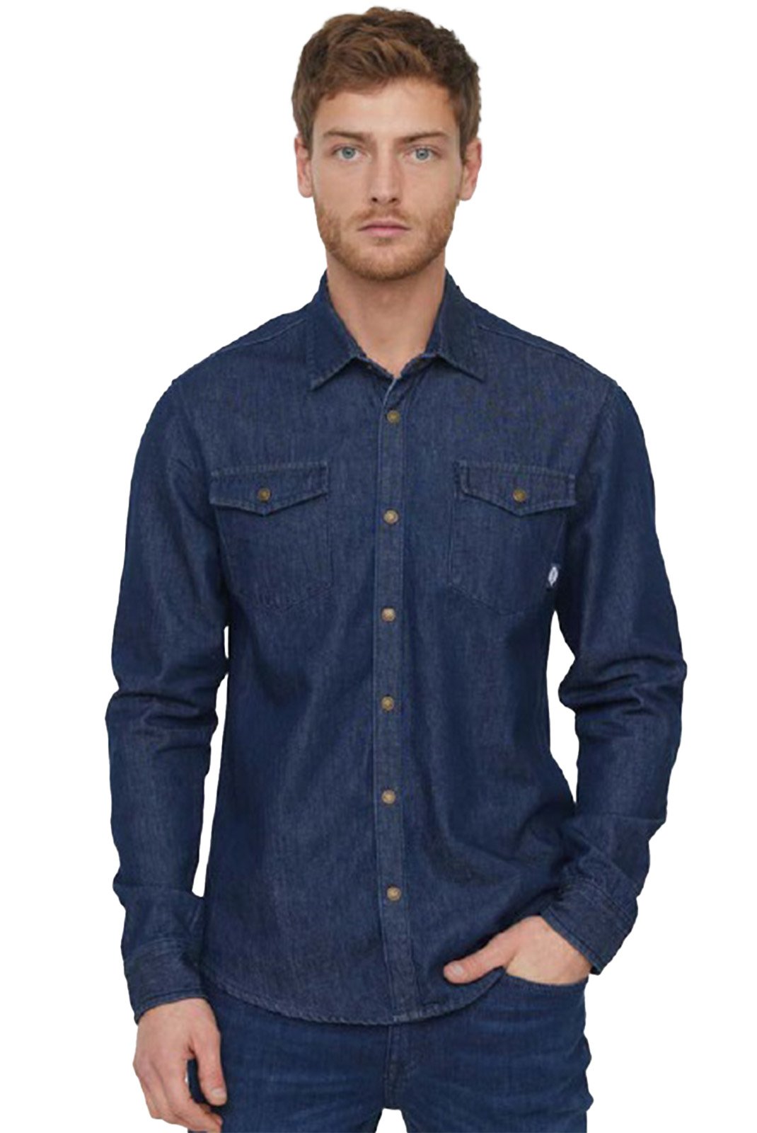 Chemises manches longues  Lee cooper LC011479 DARK BLUE