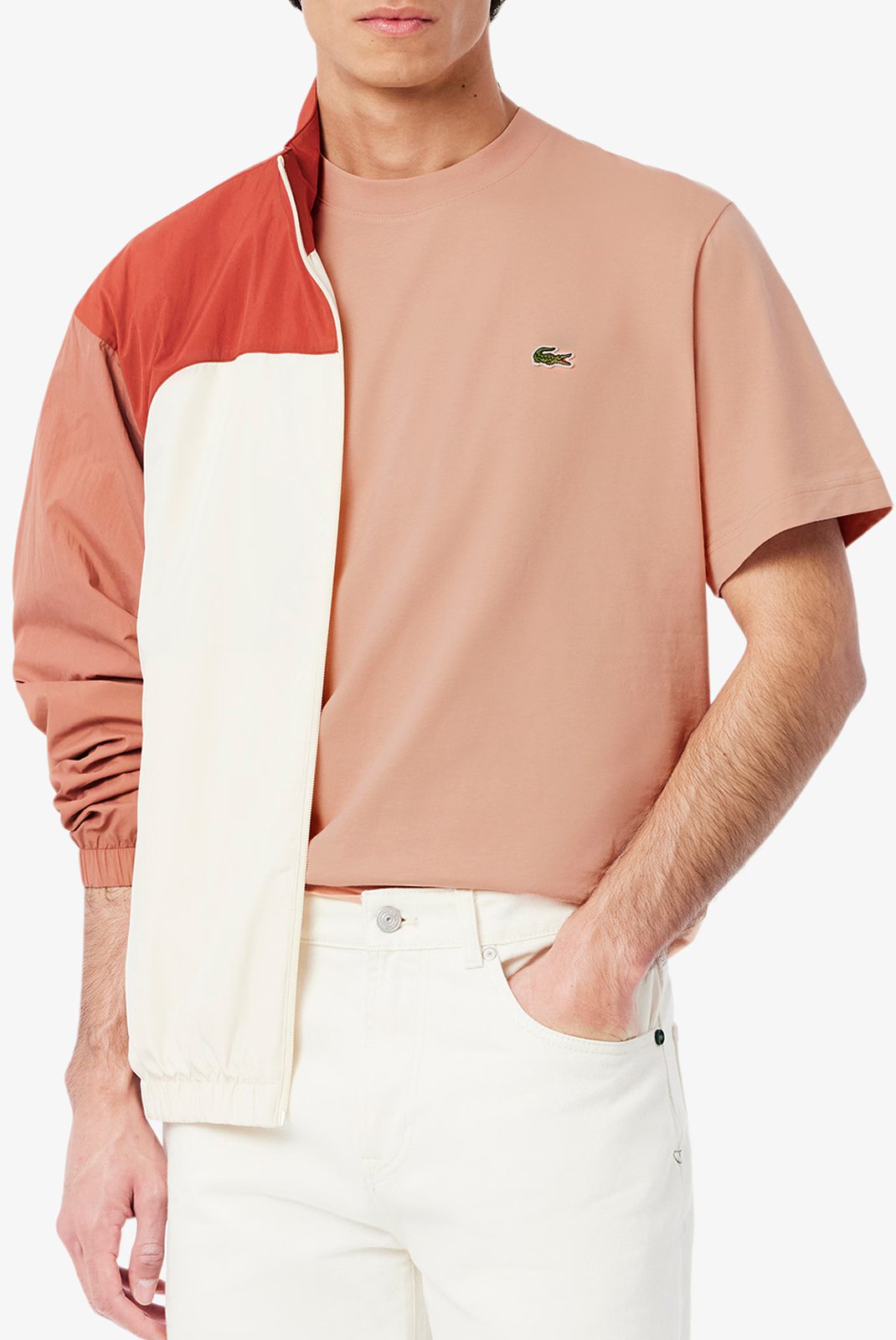 T-S manches courtes  Lacoste TH7318 ZIH BEIGE ROSÉ