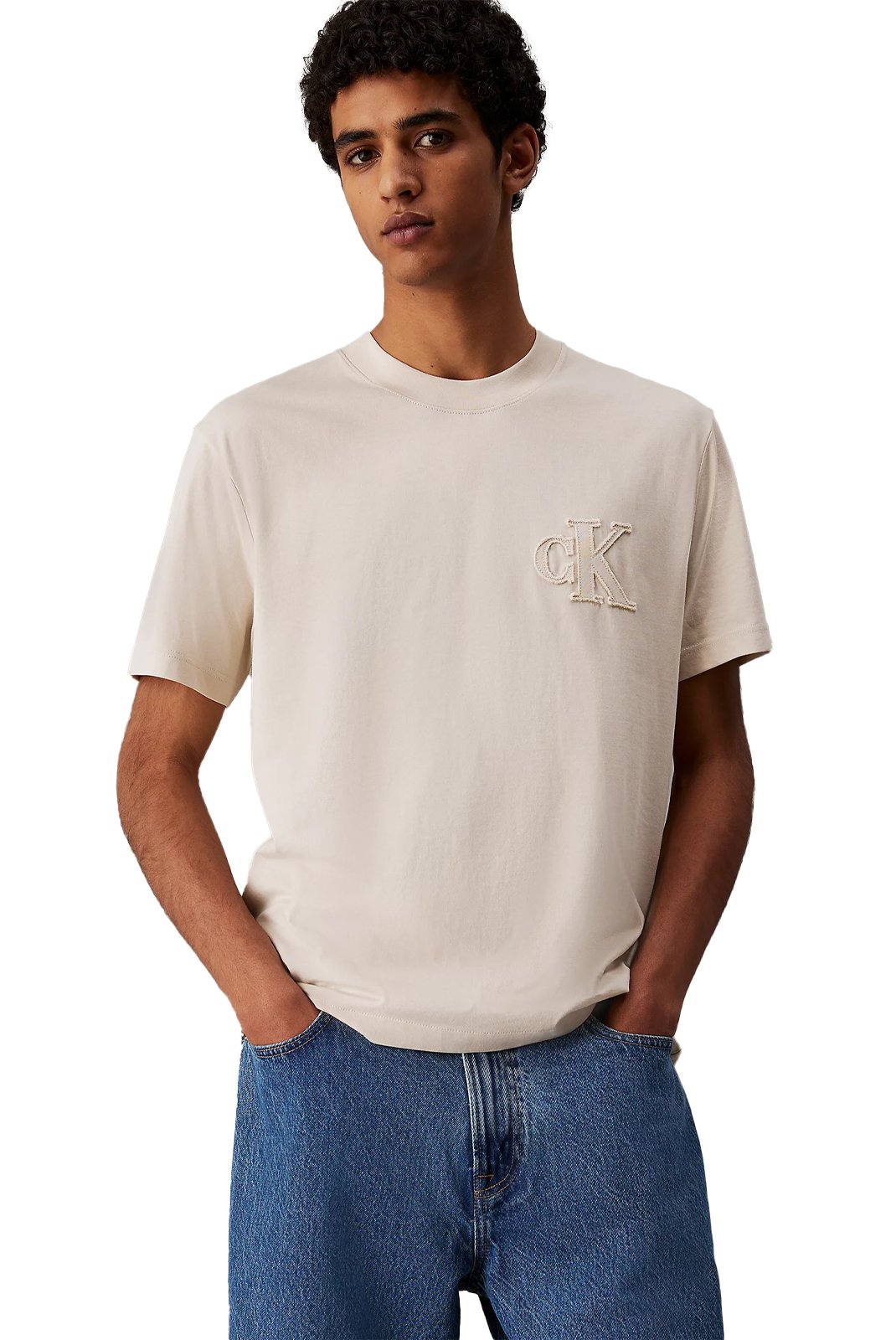 T-S manches courtes  Calvin klein J30J327494 PDV Oatmeal