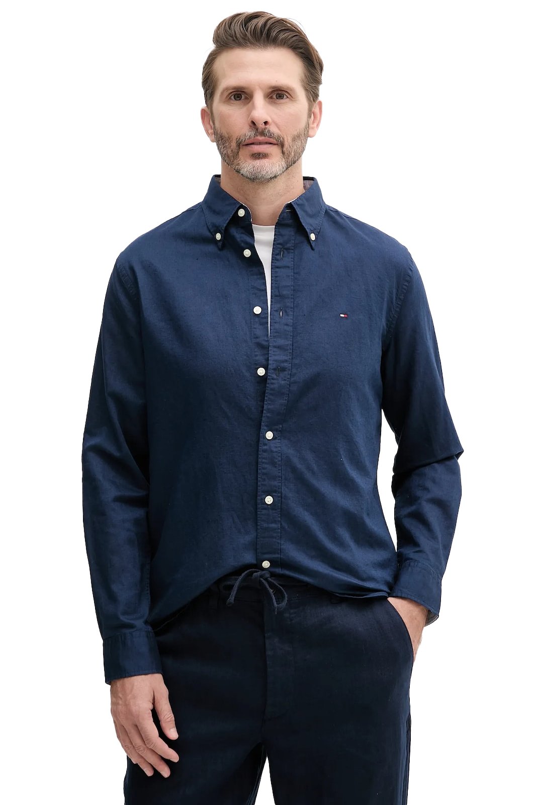 Chemises manches longues  Tommy Hilfiger MW0MW40702 DCC Carbon Navy