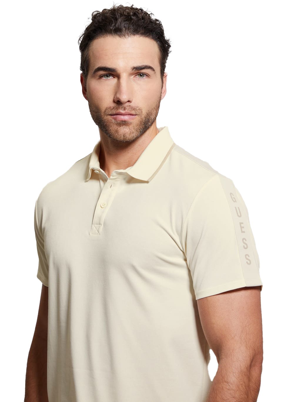 Polos manches courtes  Guess jeans M2YP25 KARS0 G047 PEARL WHITE