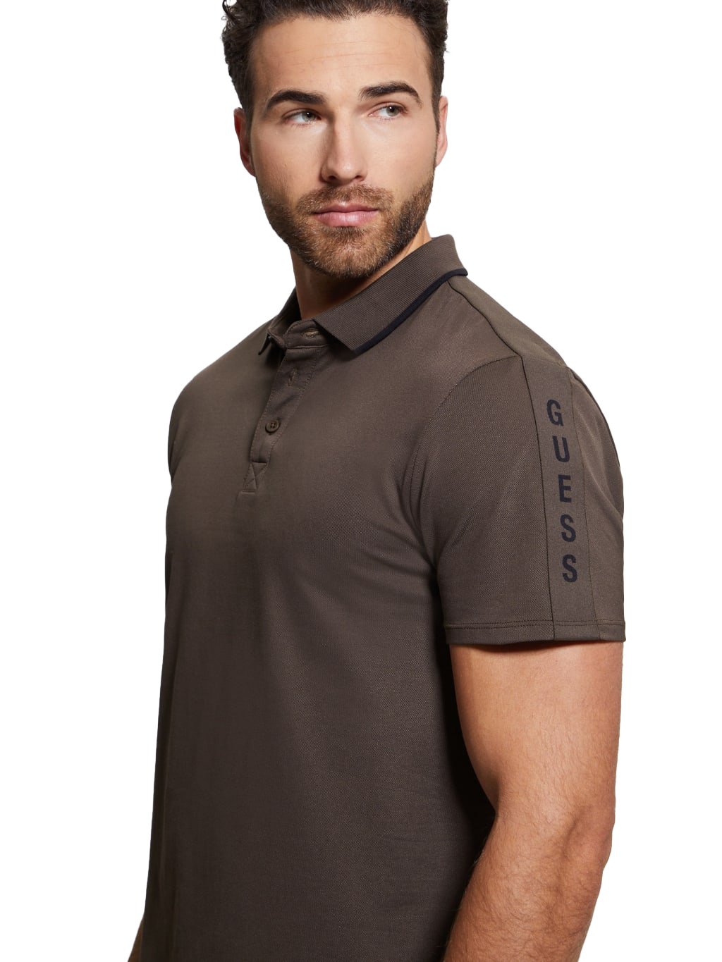Polos manches courtes  Guess jeans M2YP25 KARS0 G1DL CHOCOLATE BROWNIE