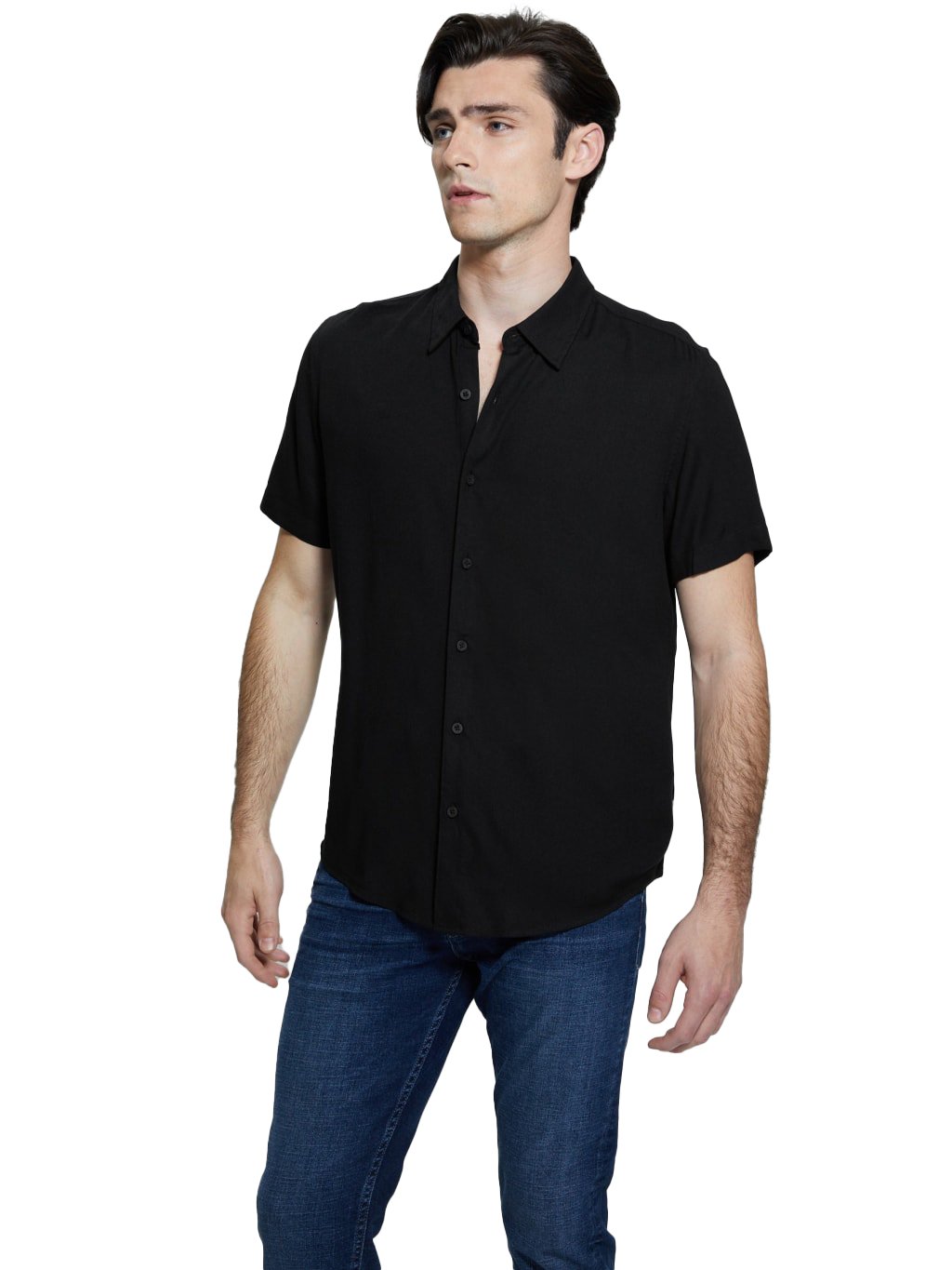 Chemises manches longues  Guess jeans M3GH94 WD4Z2 JBLK Jet Black A996