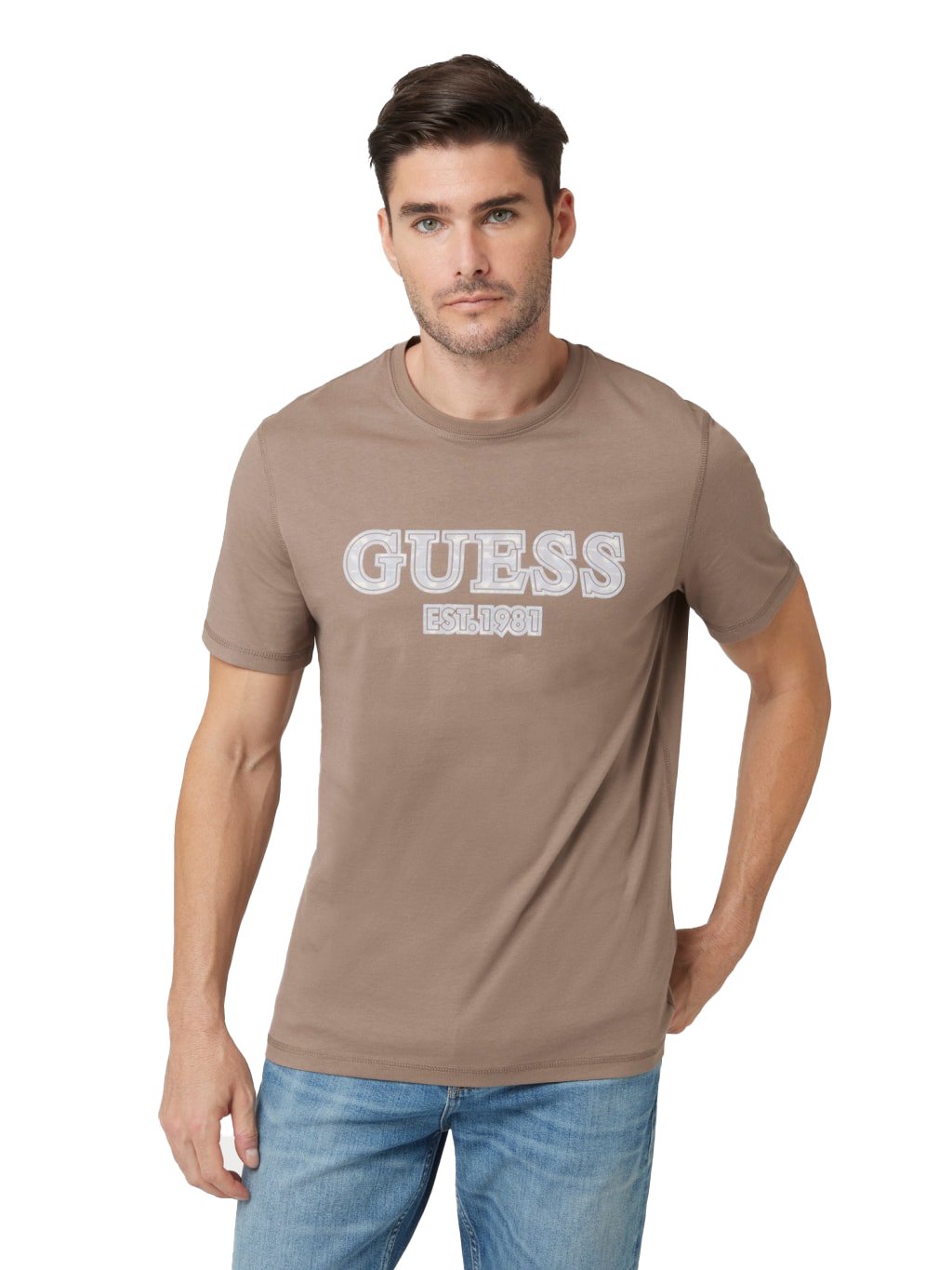 T-S manches courtes  Guess jeans M4BI45 I3Z14 G1EC WALNUT SHELL
