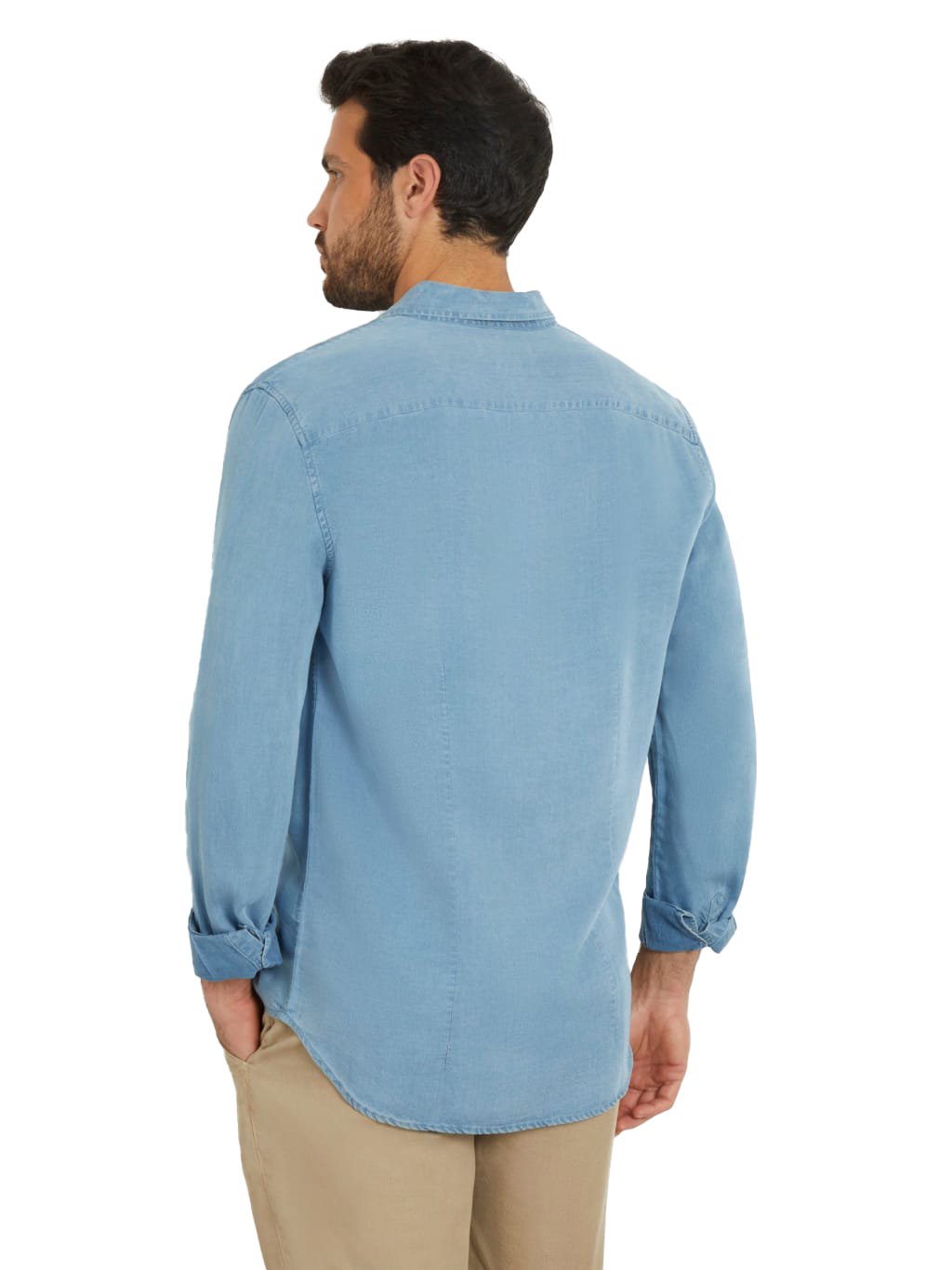 Chemises manches longues  Guess jeans M4RH26 WFXT0 A730 ASTRAL PALE BLUE