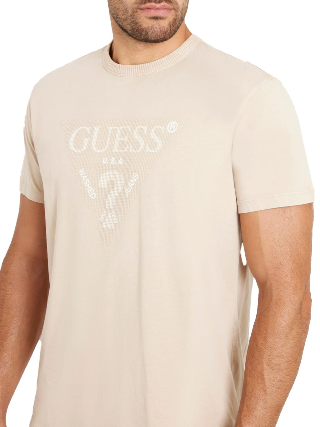 T-S manches courtes  Guess jeans M4YI05 I3Z14 G036 BEIGE BLANCO