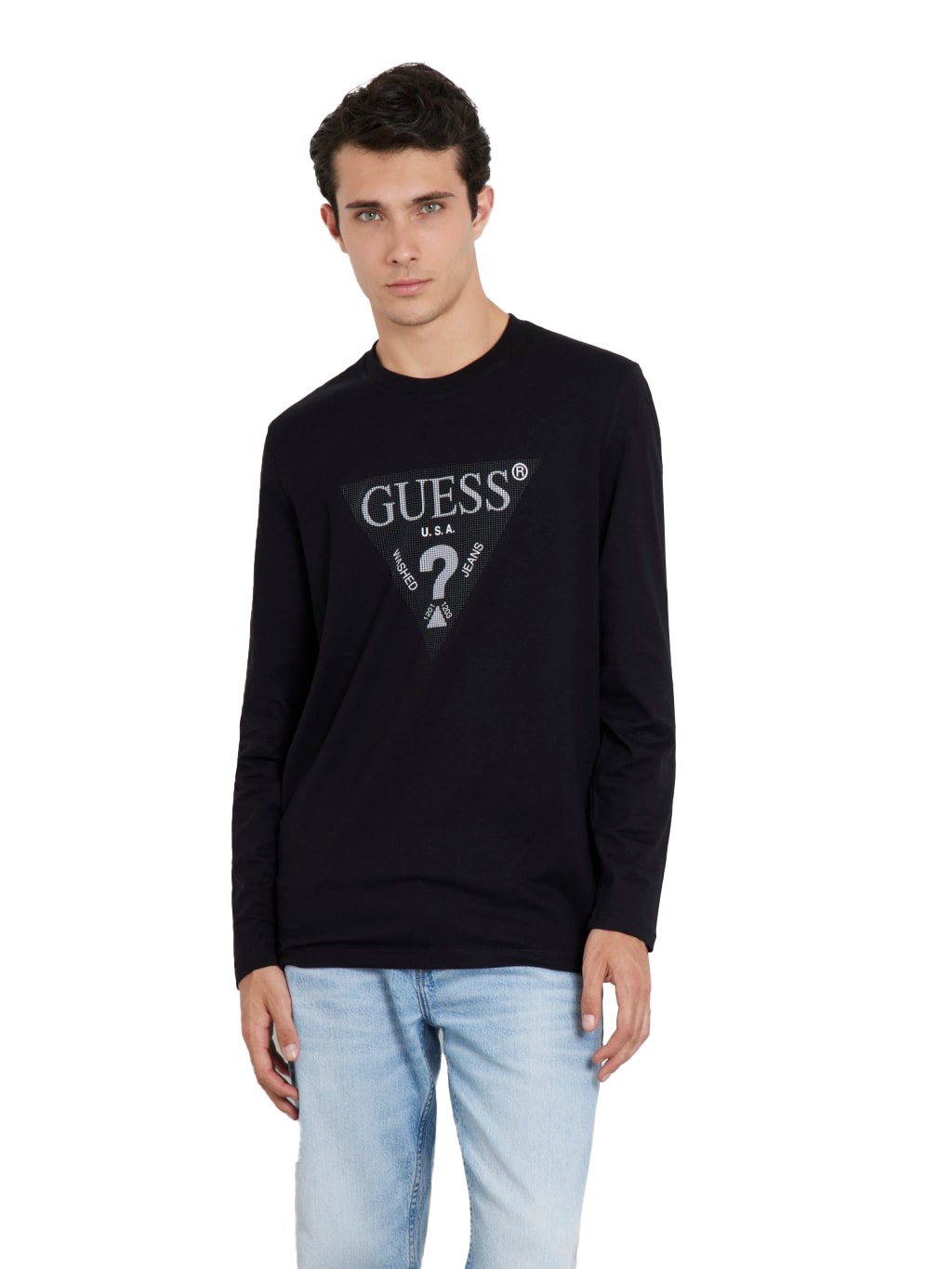 T-S manches longues  Guess jeans M4YI06 I3Z14 JBLK Jet Black A996
