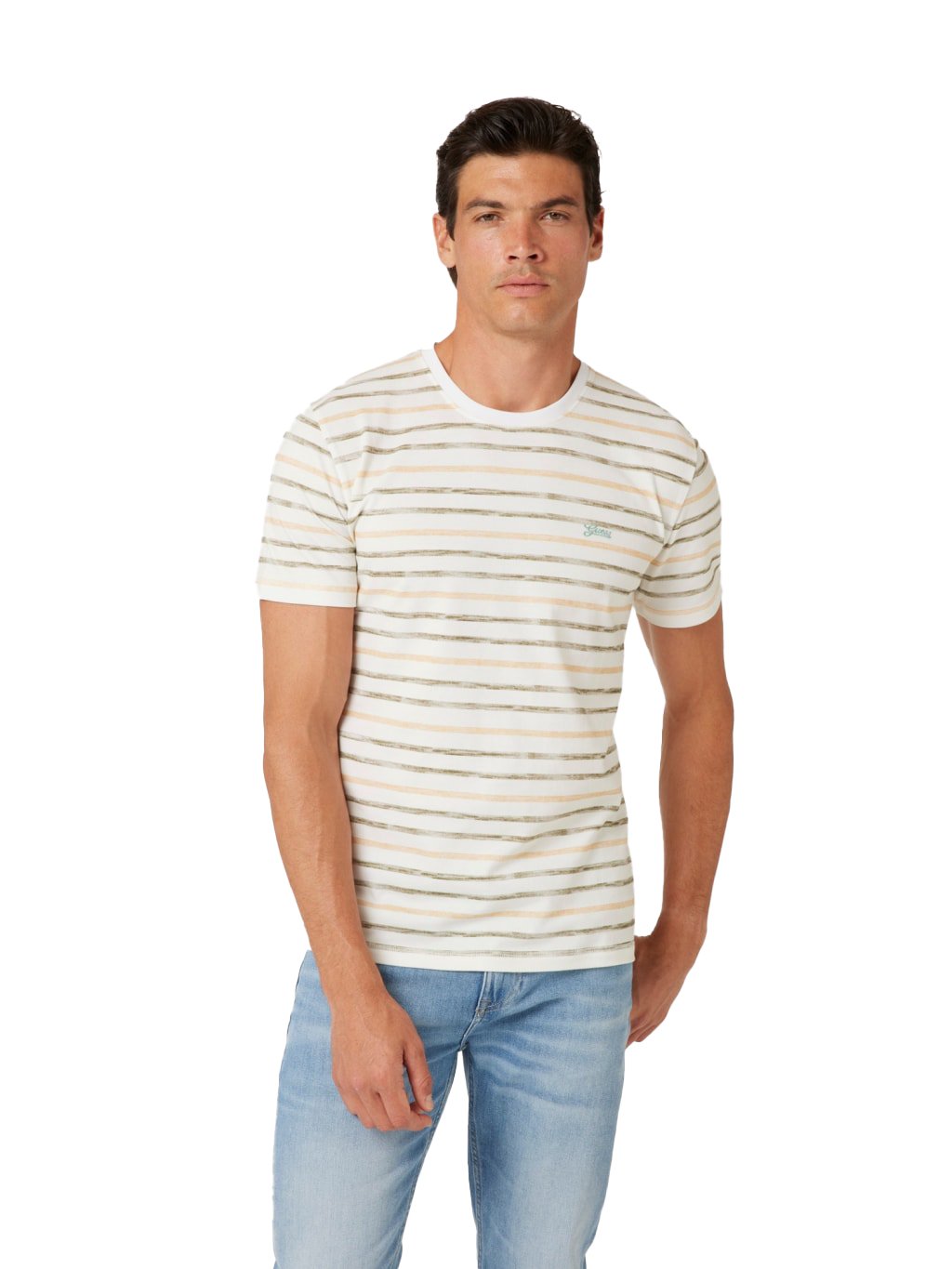 T-S manches courtes  Guess jeans M4YI18 KCBT1 S03S WHITE/GREEN STONE/DU