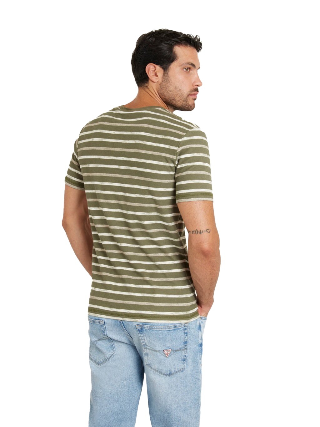 T-S manches courtes  Guess jeans M4YI18 KCBT1 S81W OLIVE/HAZEL/PEARL WH