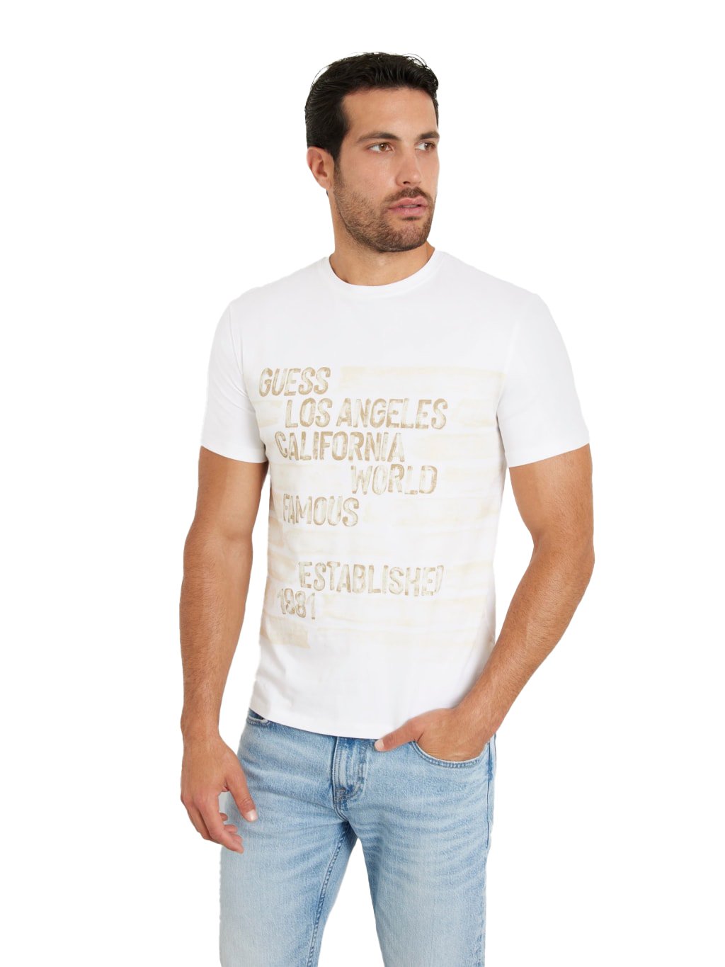 T-S manches courtes  Guess jeans M4YI40 J1314 G011 Pure White