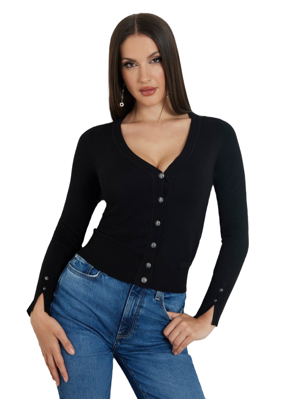 Tee shirt manches longues  Guess jeans W2YR33 Z2V62 JBLK Jet Black A996