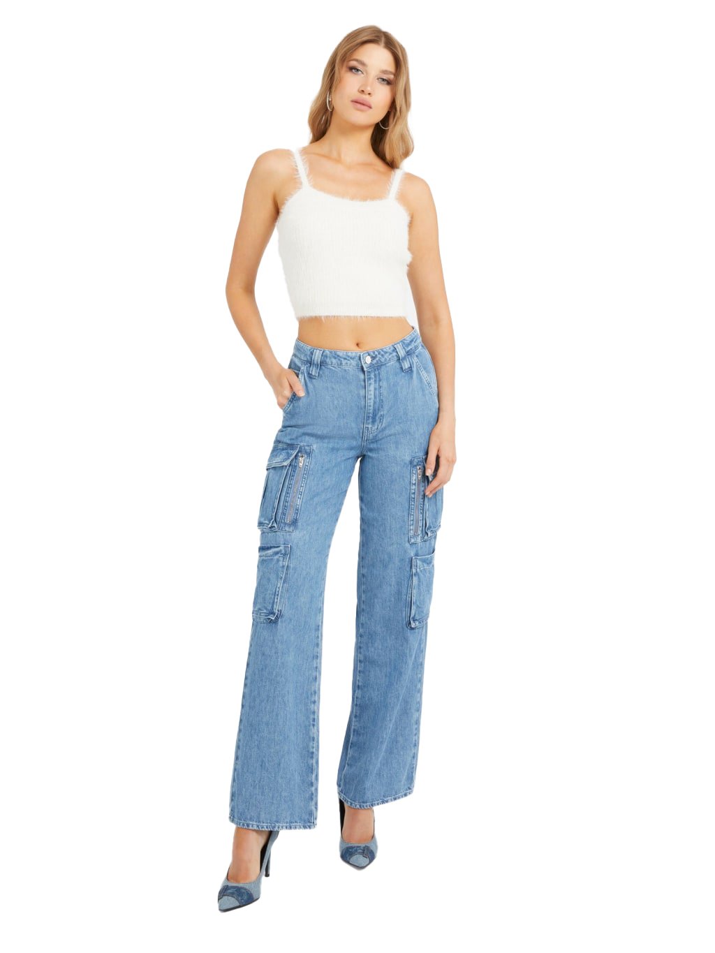 Débardeur  Guess jeans W3BR72 Z3BH0 G1O6 DOVE WHITE