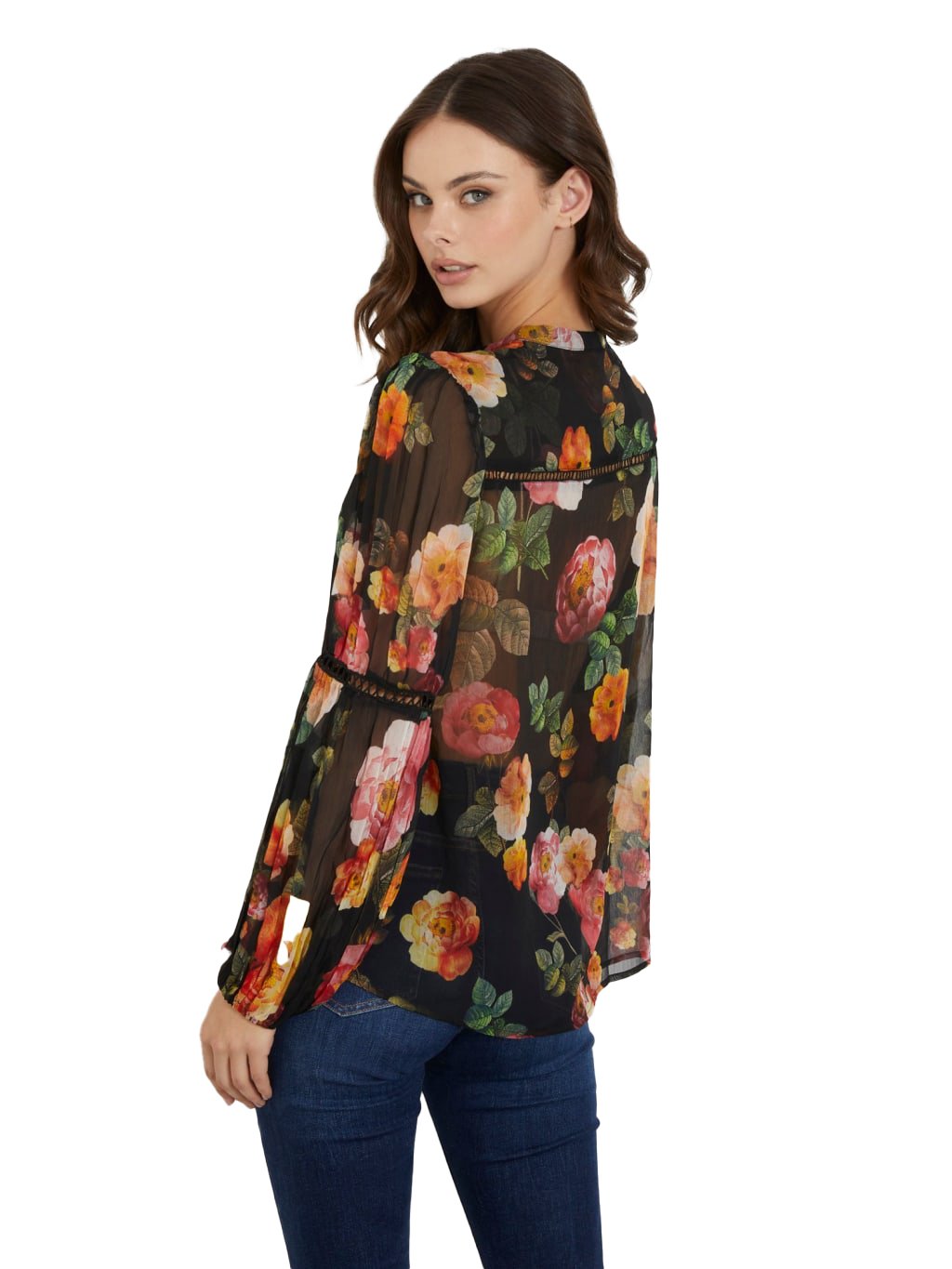 Blouses  Guess jeans W3RH56 WDW52 P9UT PEONY CHARM PRINT BL