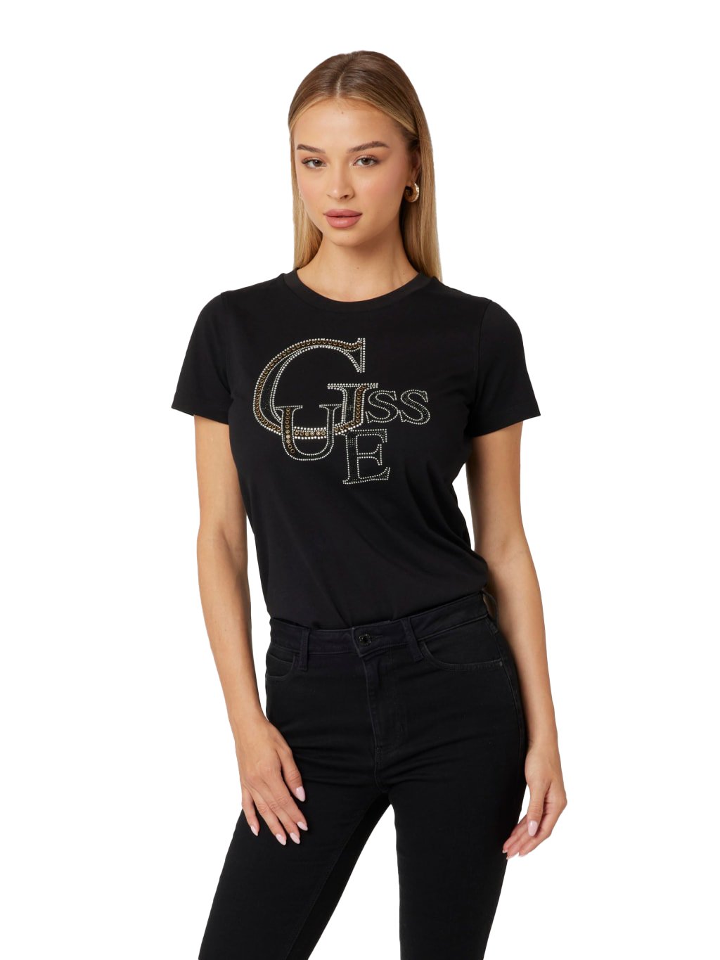 Tee shirt  Guess jeans W4BI16 I3Z14 JBLK Jet Black A996