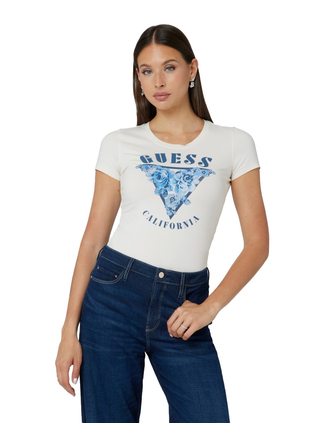 Tee shirt  Guess jeans W4BI19 J1314 G012 CREAM WHITE