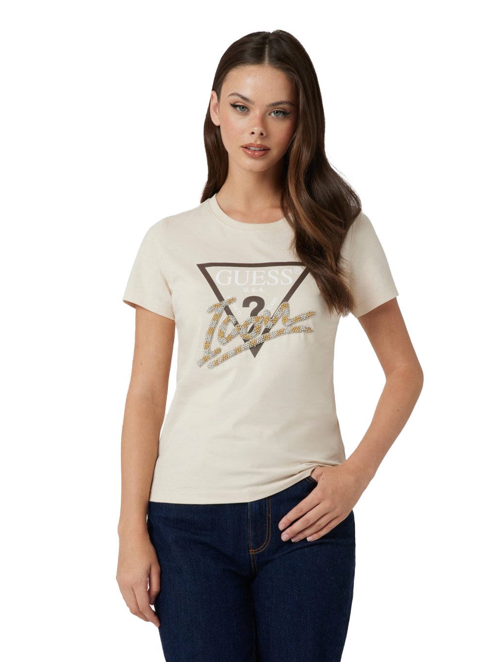 Tee shirt  Guess jeans W4BI20 I3Z14 G1M5 PEARL OYSTER