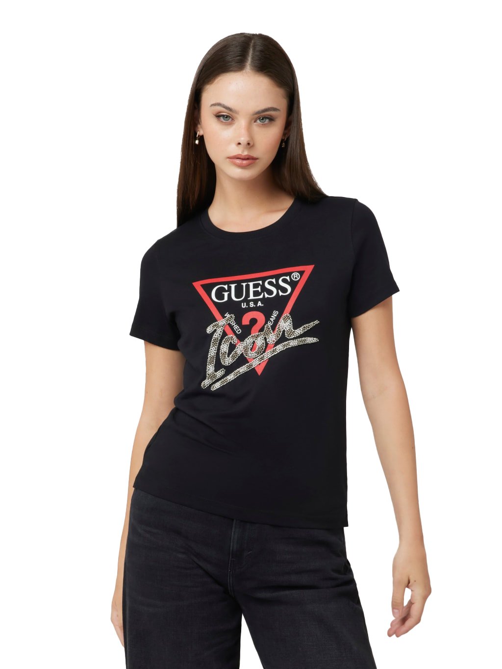 Tee shirt  Guess jeans W4BI20 I3Z14 JBLK Jet Black A996