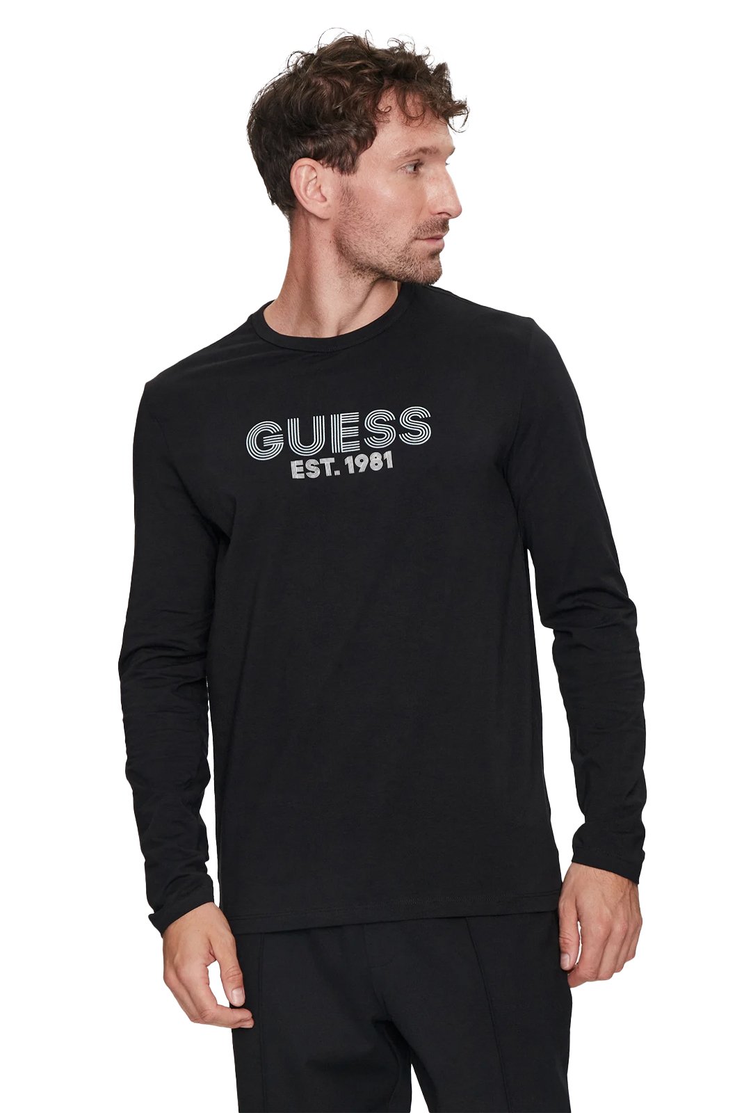 T-S manches longues  Guess jeans M4YI33 J1314 JBLK Jet Black A996