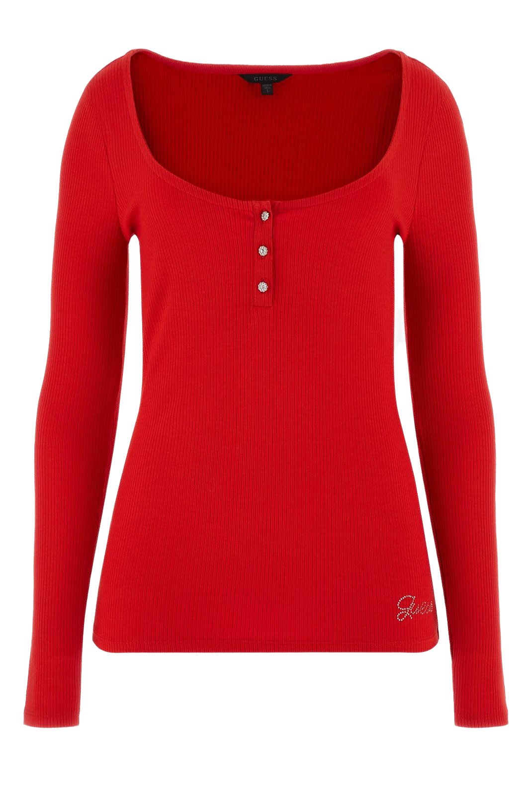 Tee shirt manches longues  Guess jeans W2YP46 KBCO2 G5S3 DELICIOUS RED