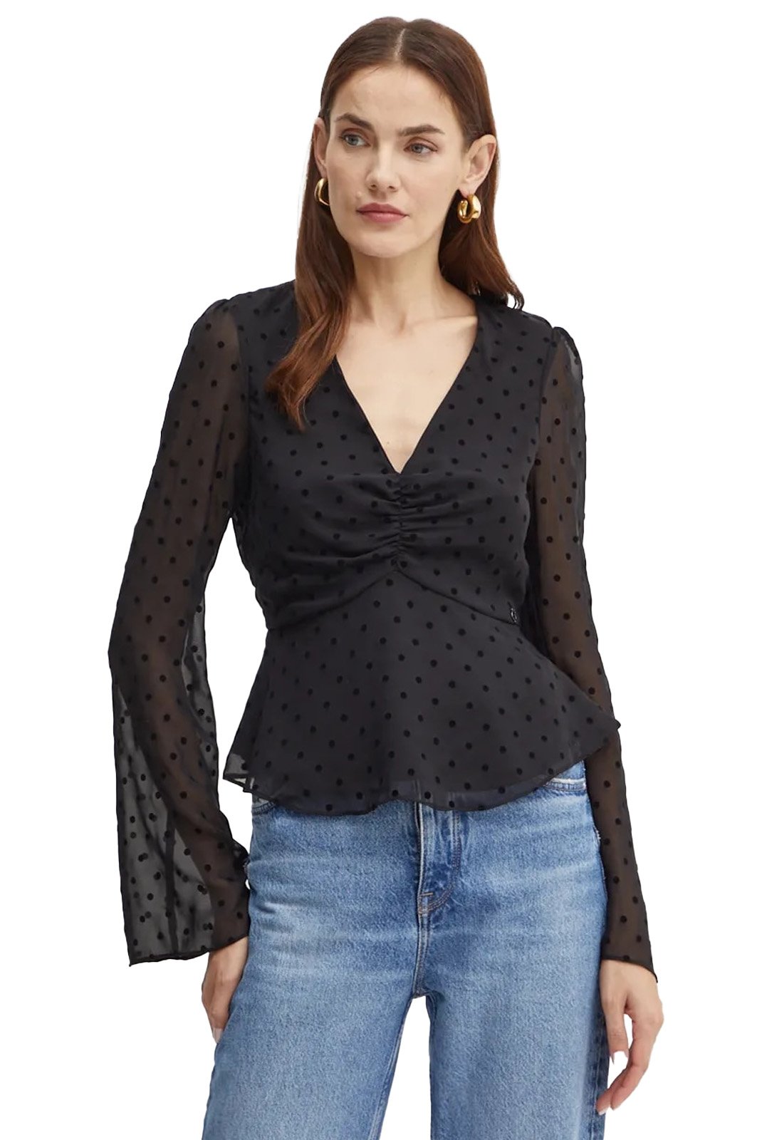 Blouses  Guess jeans W4BH64 WGLF0 F9T2 BLACK POIS