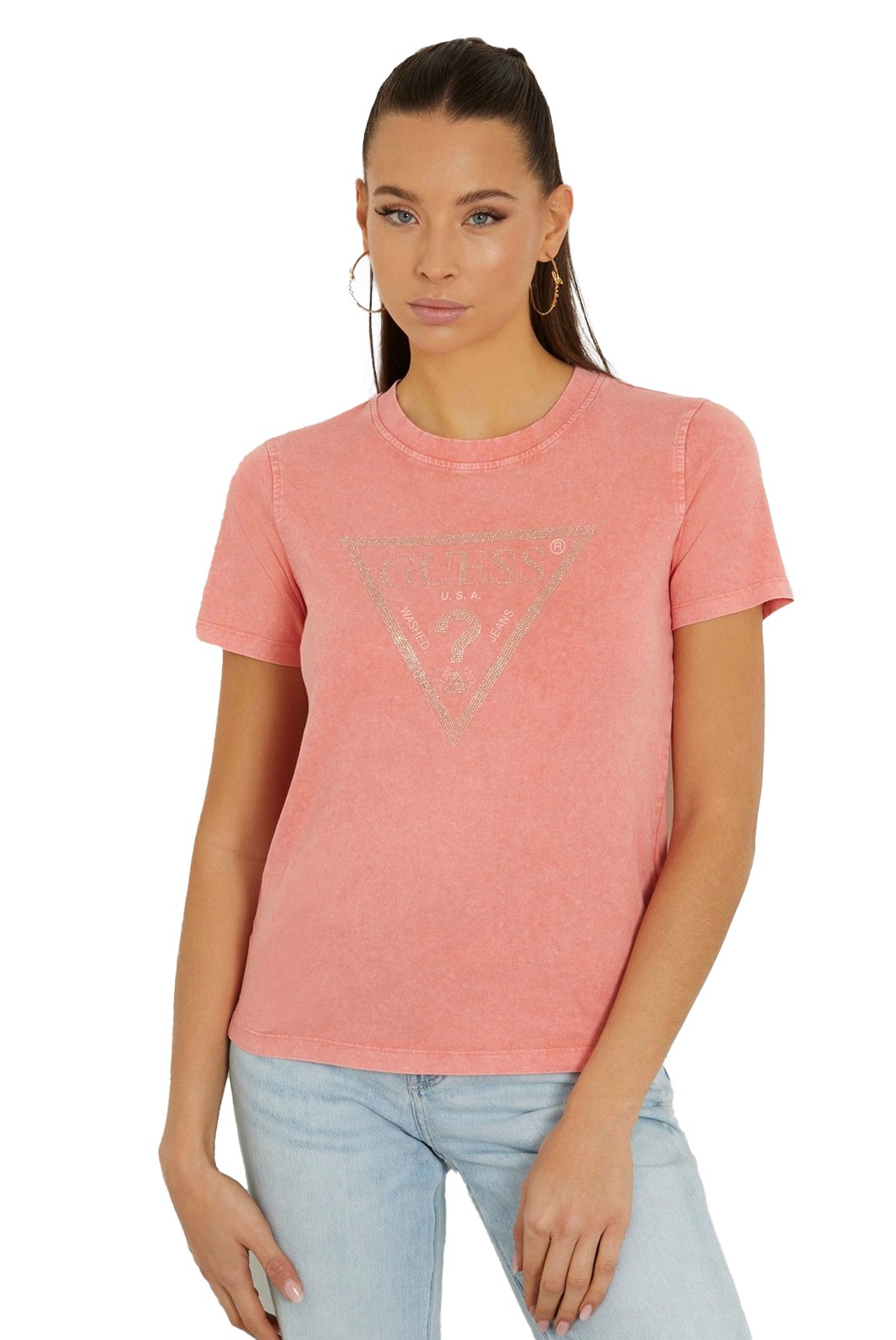 Tee shirt  Guess jeans W4GI26 I3Z14 G6S1 PEACH CORAL