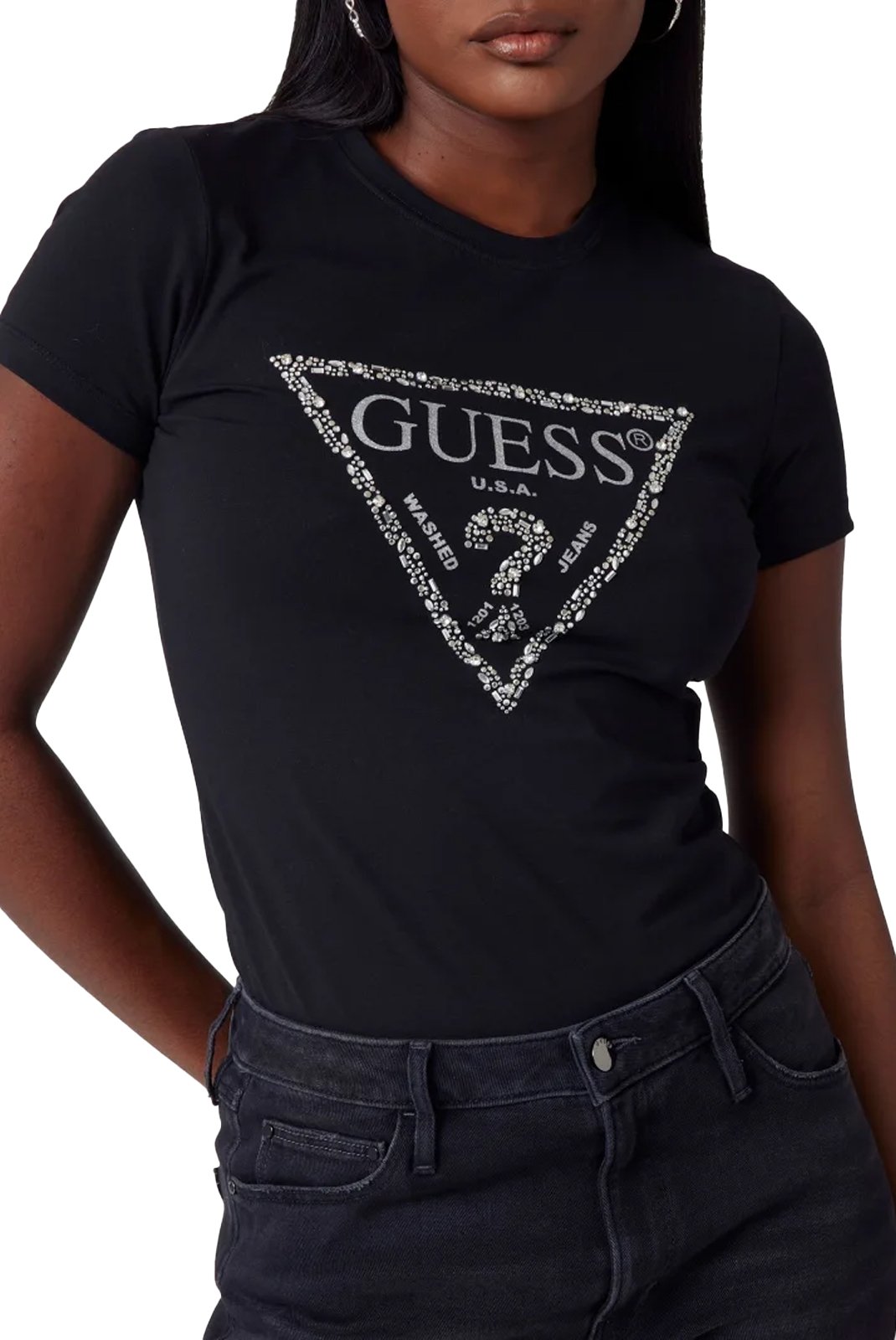 Tee shirt  Guess jeans W4PI0C J1314 JBLK Jet Black A996