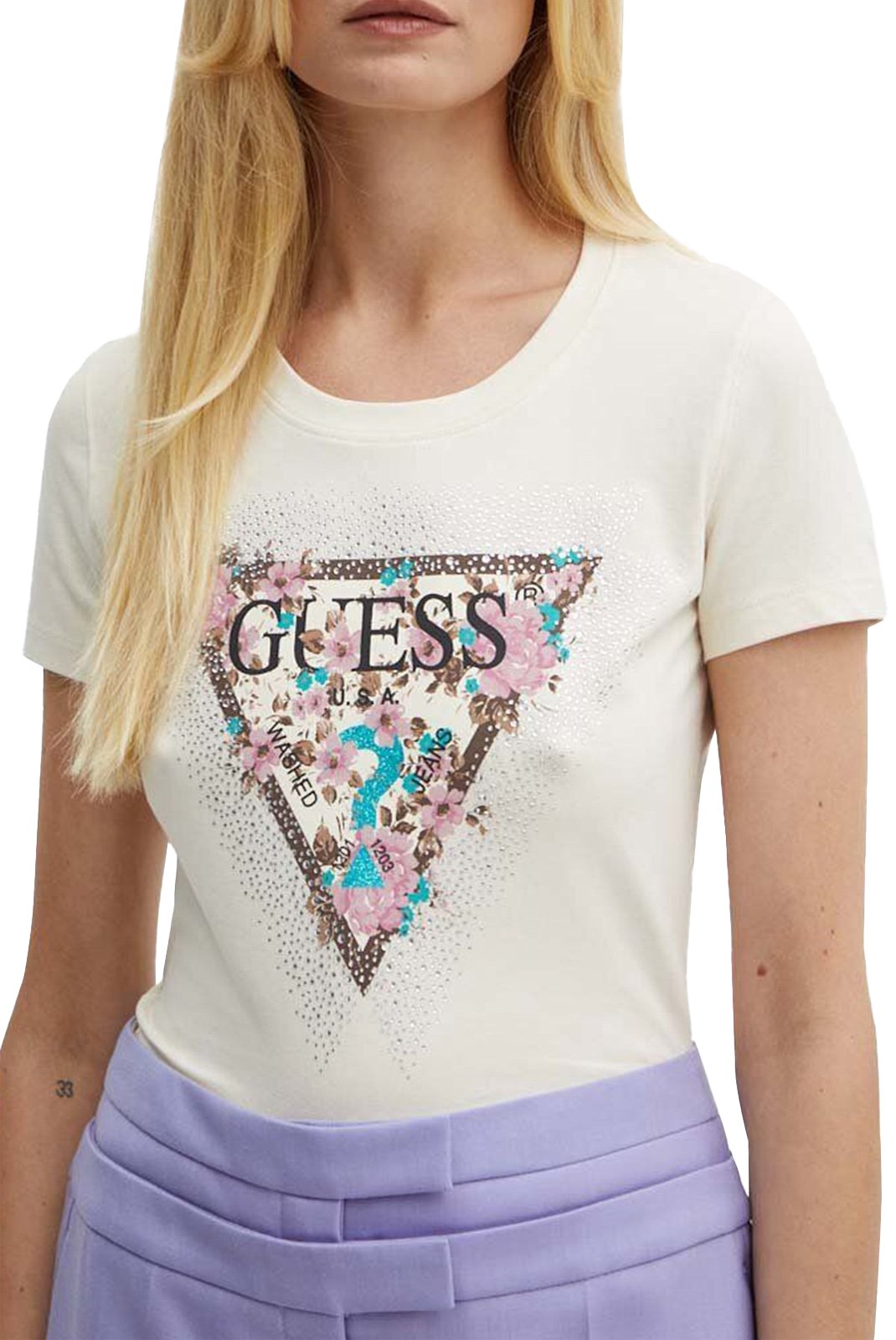Tee shirt  Guess jeans W4YI26 J1314 G1F7 VANILLA BLUSH