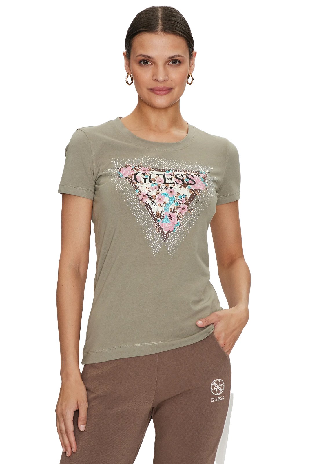 Tee shirt  Guess jeans W4YI26 J1314 G9D5 MOSSY GREEN