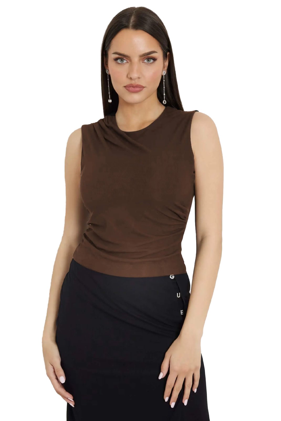 Top   Guess jeans W4YP10 KAQL2 G1EA DARK COFFEE