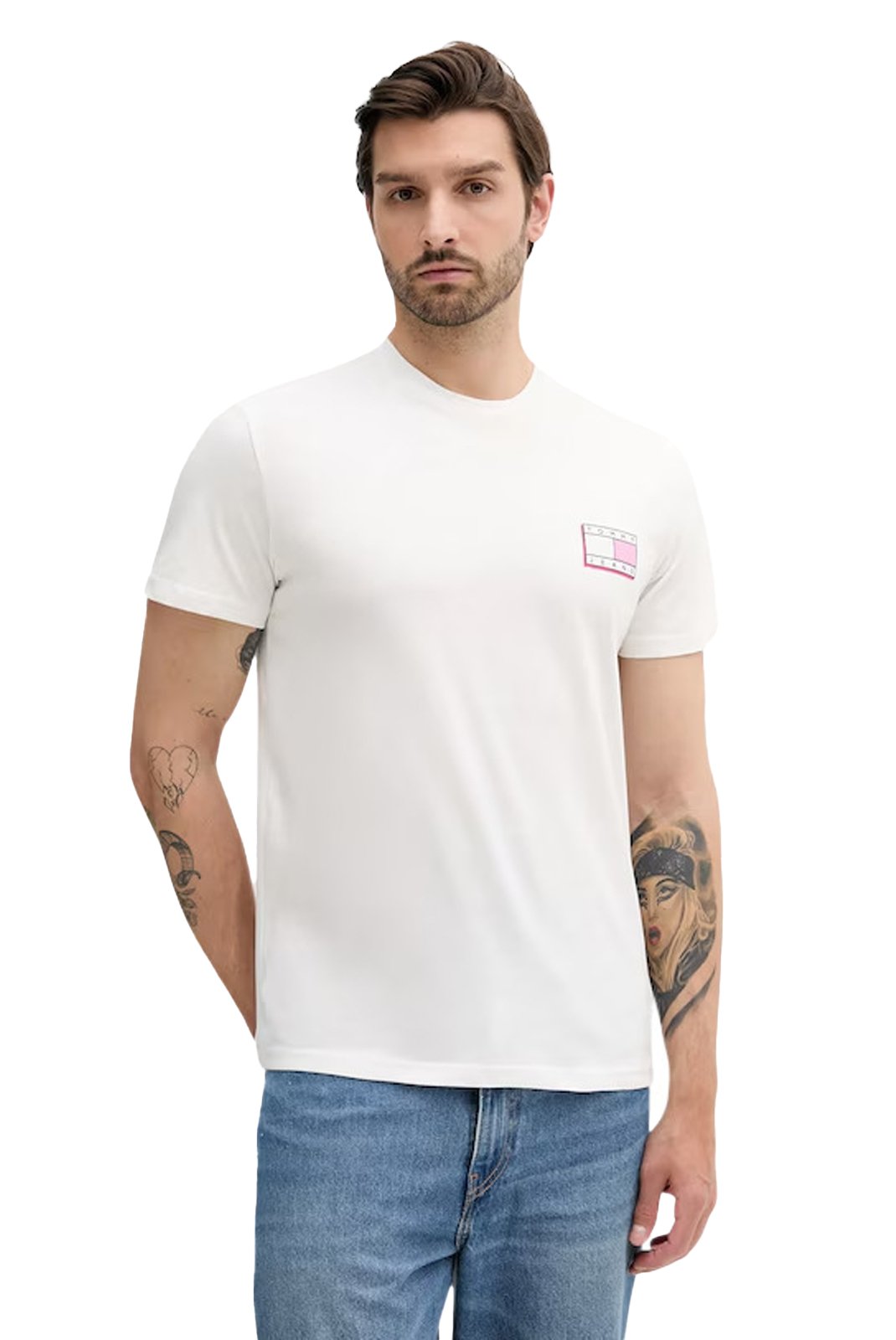 T-S manches courtes  Tommy Jeans DM0DM21577 YBL Ecru