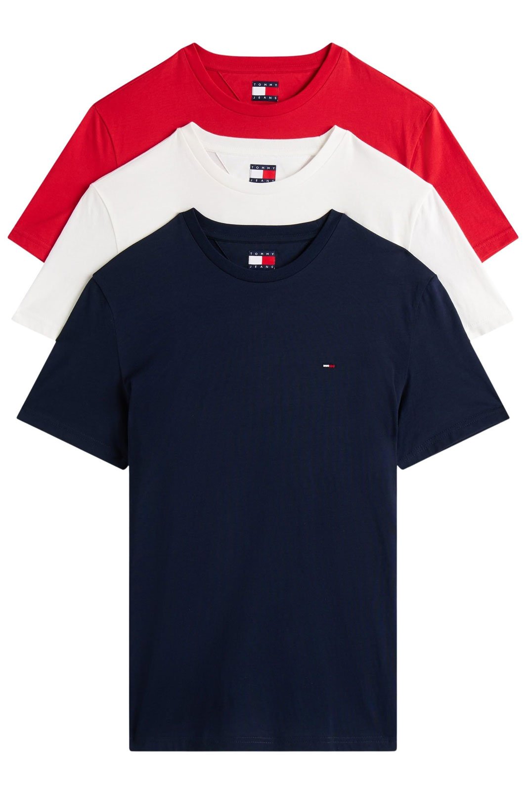 T-S manches courtes  Tommy Jeans DM0DM21579 0XP Ecru / Dark Night Navy / Sphre Red