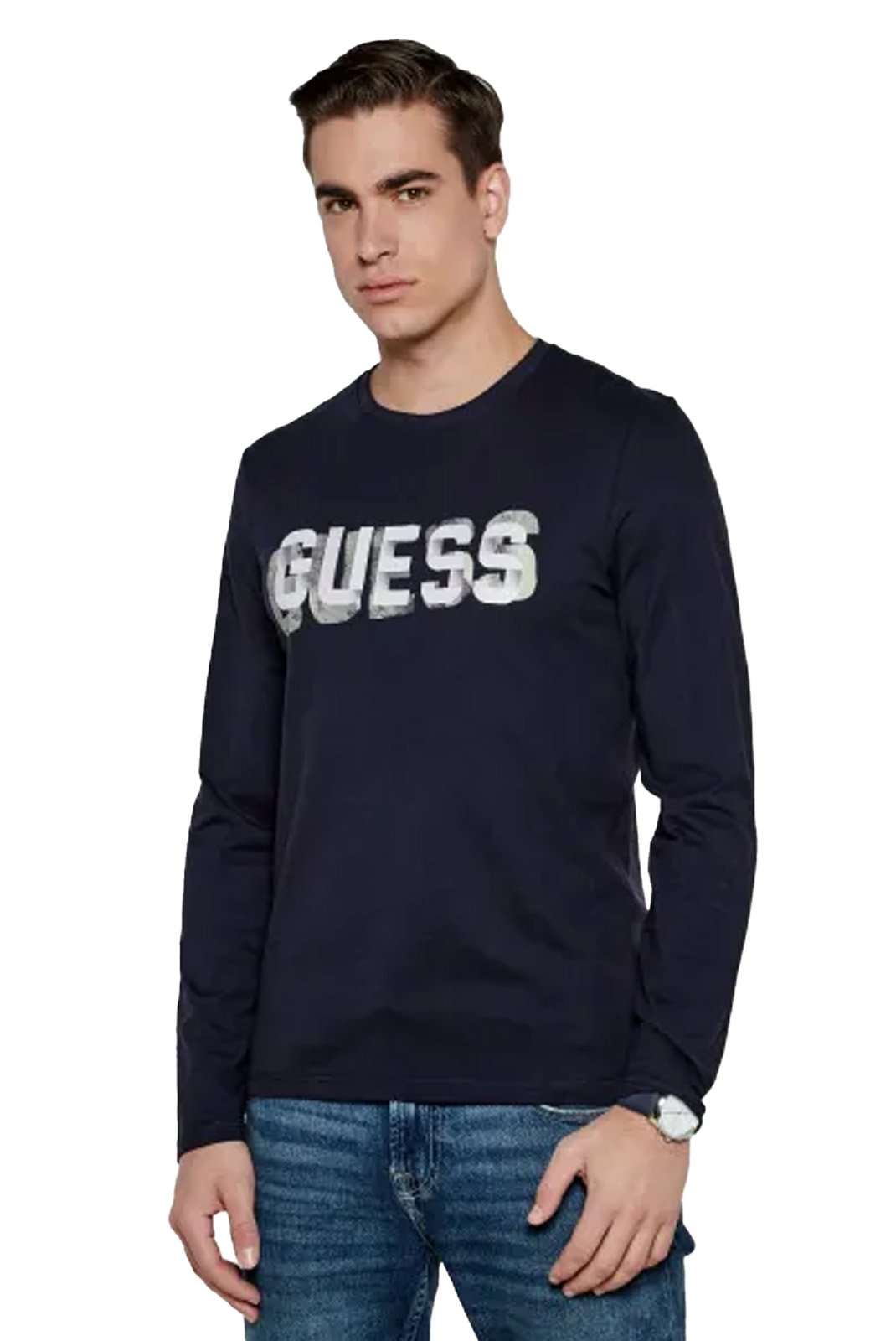 T-S manches longues  Guess jeans M4YI16 I3Z14 G7V2 SMART BLUE