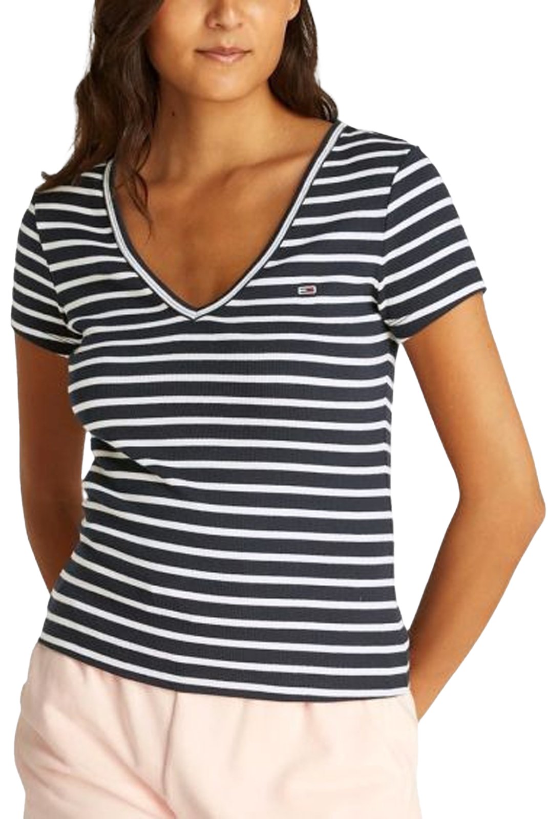 Tee shirt  Tommy Jeans DW0DW17383 0A6 Dark Night Navy / Stripe